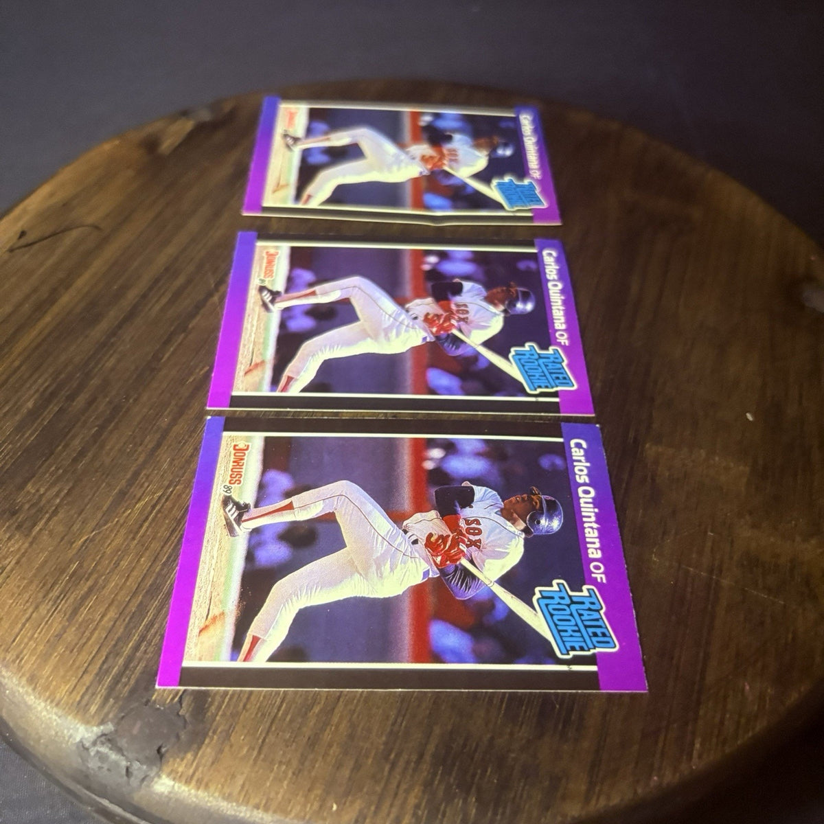 Lot of (3) 1989 Donruss RC Carlos Quintana #37 Rated Rookie NRMT-MT Red Sox