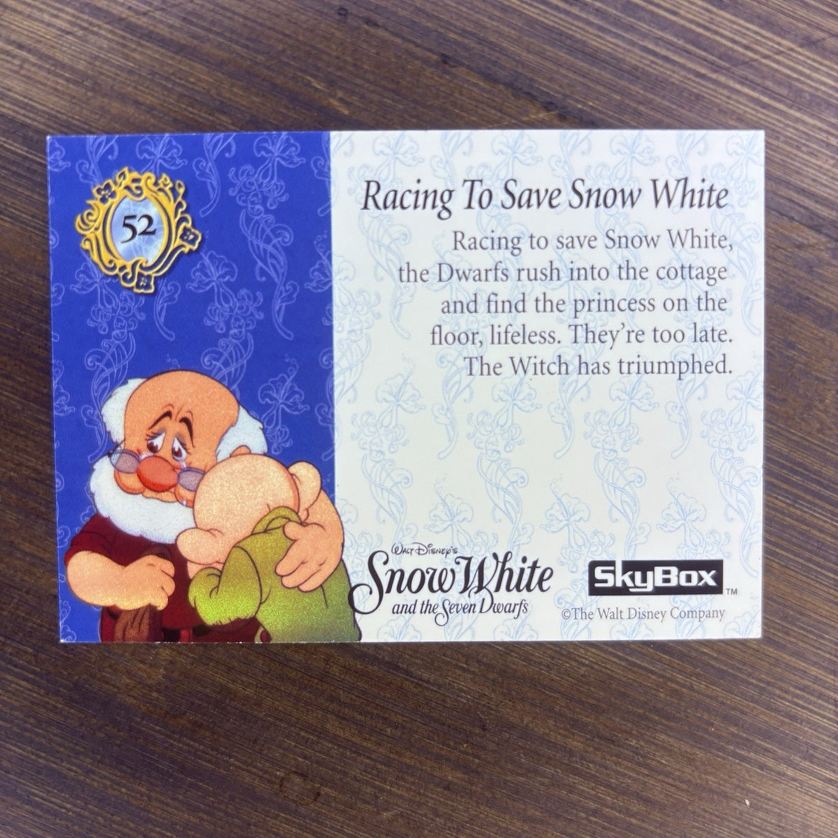 1994 SkyBox Disney Snow White Trading Card "Racing To Save Snow White" #52