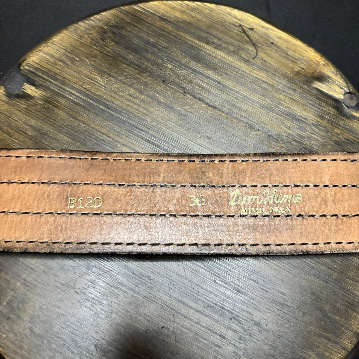 Don Hume Duty Belt Size 36" Hi-Gloss Belt Keeper Quad Stitched Leather B120 2.25
