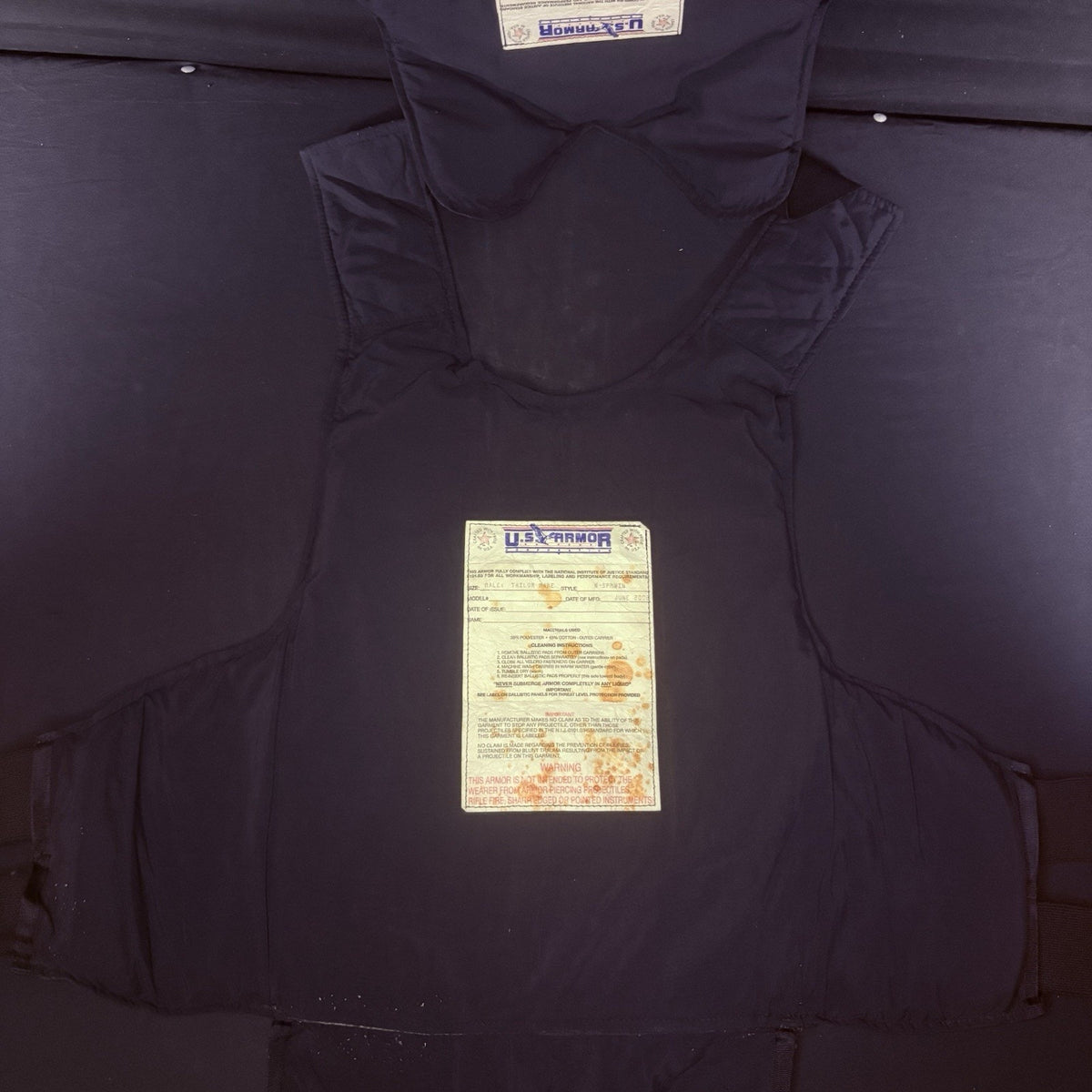 US Armor Bullet Proof Vest Size Large Ballistic Level 2 II Made In USA