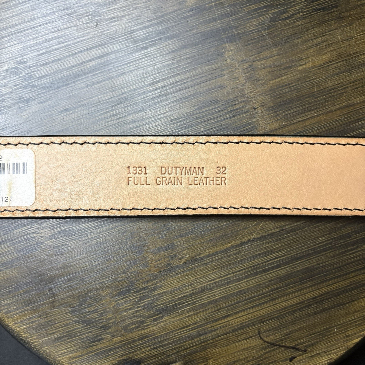 DutyMan Duty Belt Size 32" Plain Black Hi-Gloss Leather 1.5" Wide 1331