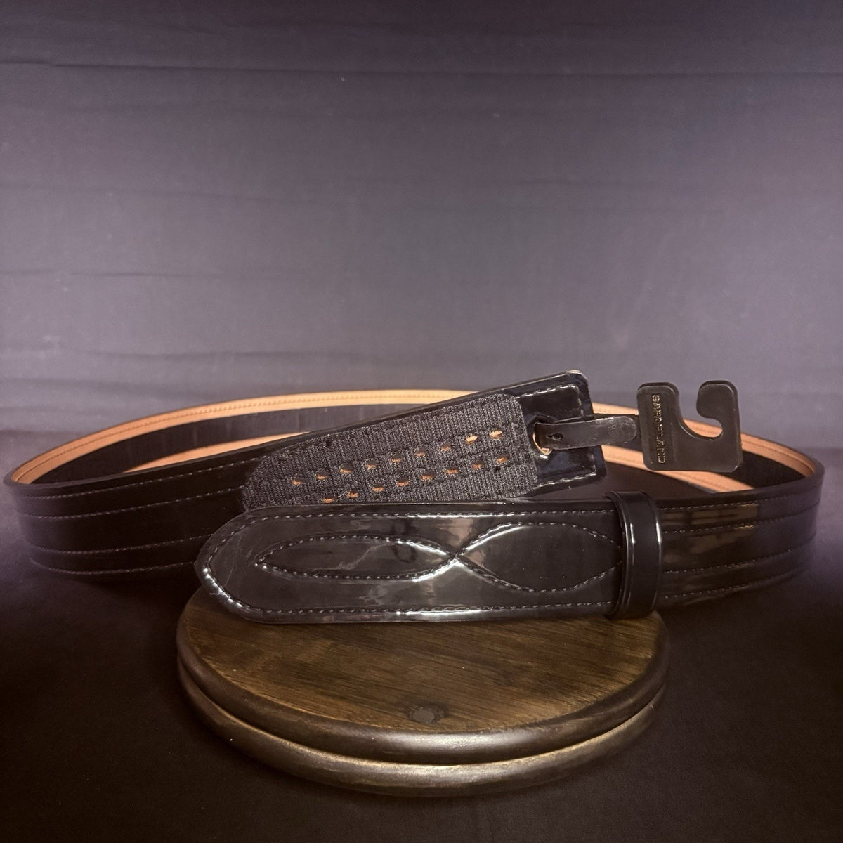 Safariland 94 Duty Belt Size 66" Hi Gloss Plain Black Leather Hook & Loop