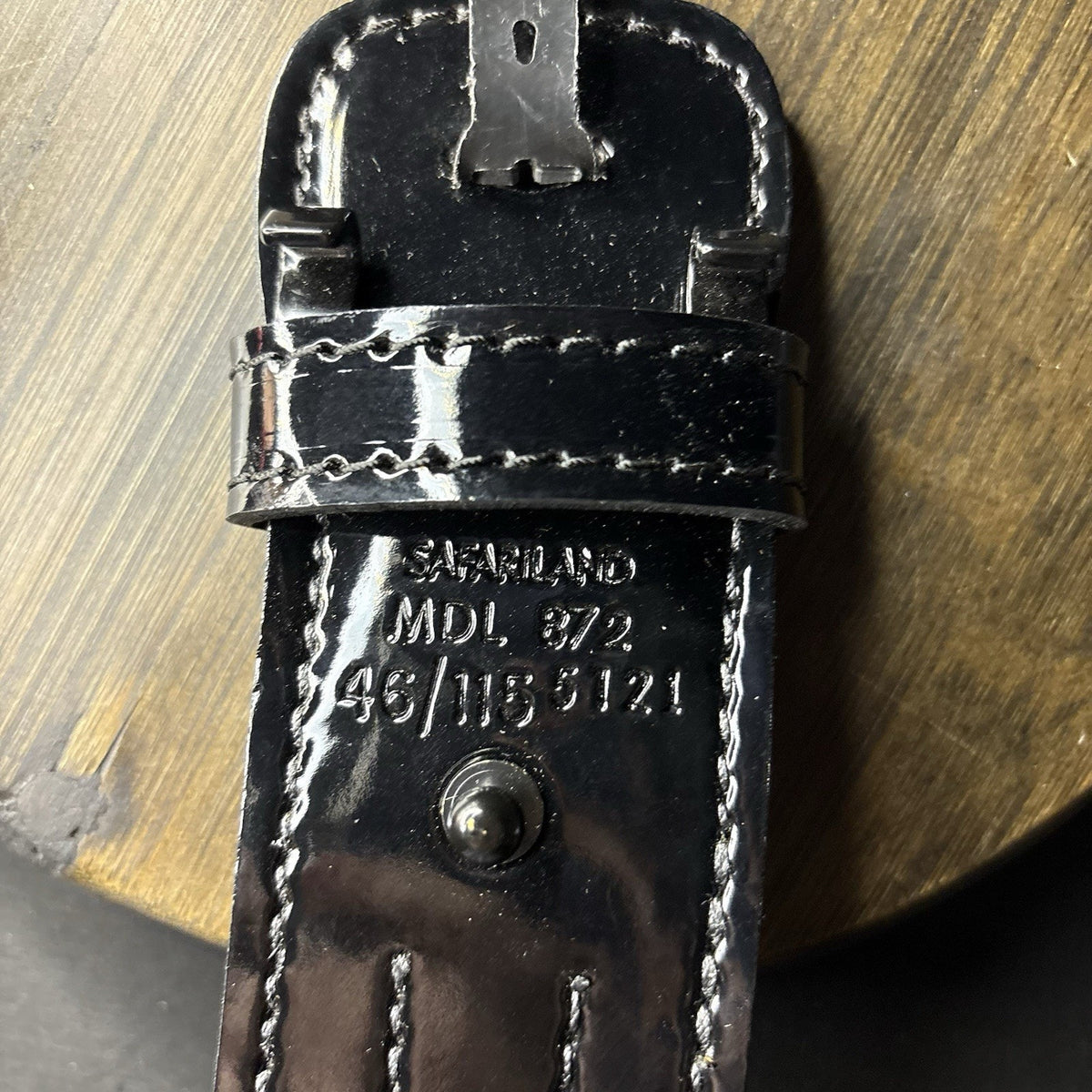 Safariland 872 Duty Belt Size 46" Contoured Basketweave Leather Chrome Buckle