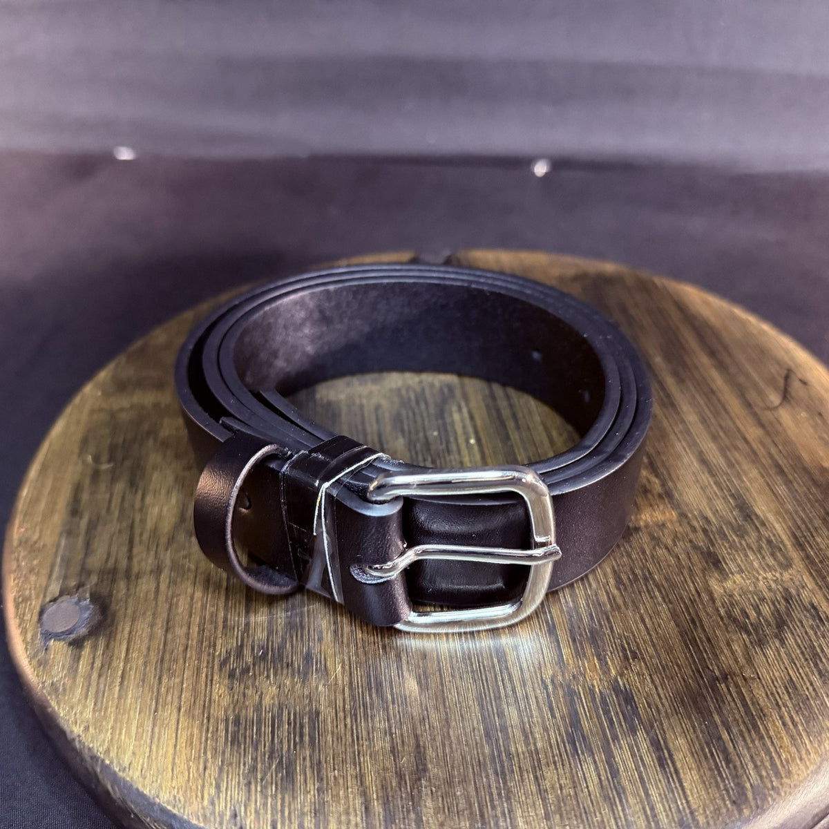 Securitas Leather Dress Belt Size 36" Plain Black 1.25" Wide Nickel Buckle GA636