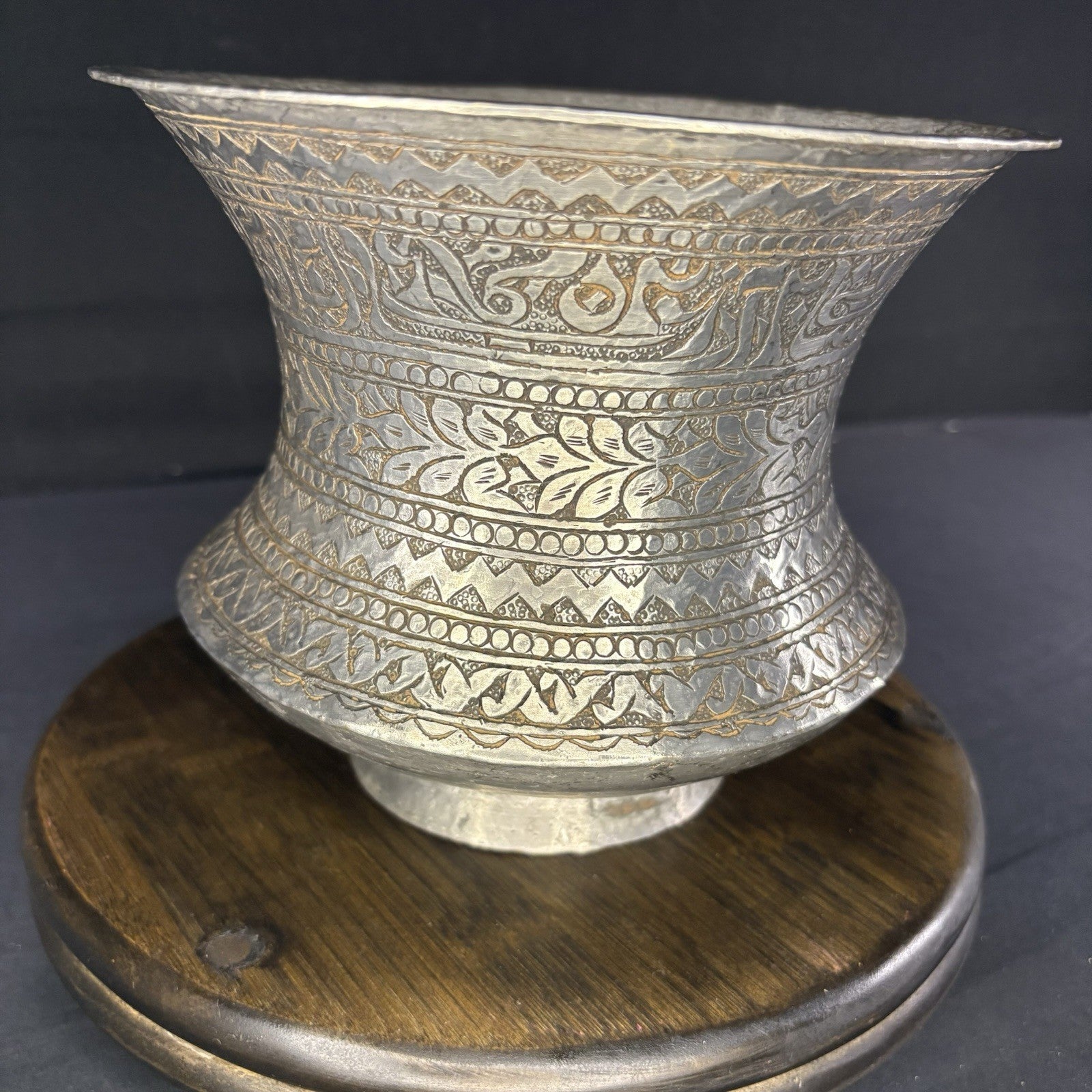 Copper Vessel Hand Hammered Islamic Calligraphy Tinned Qajar Era Late 1800s2