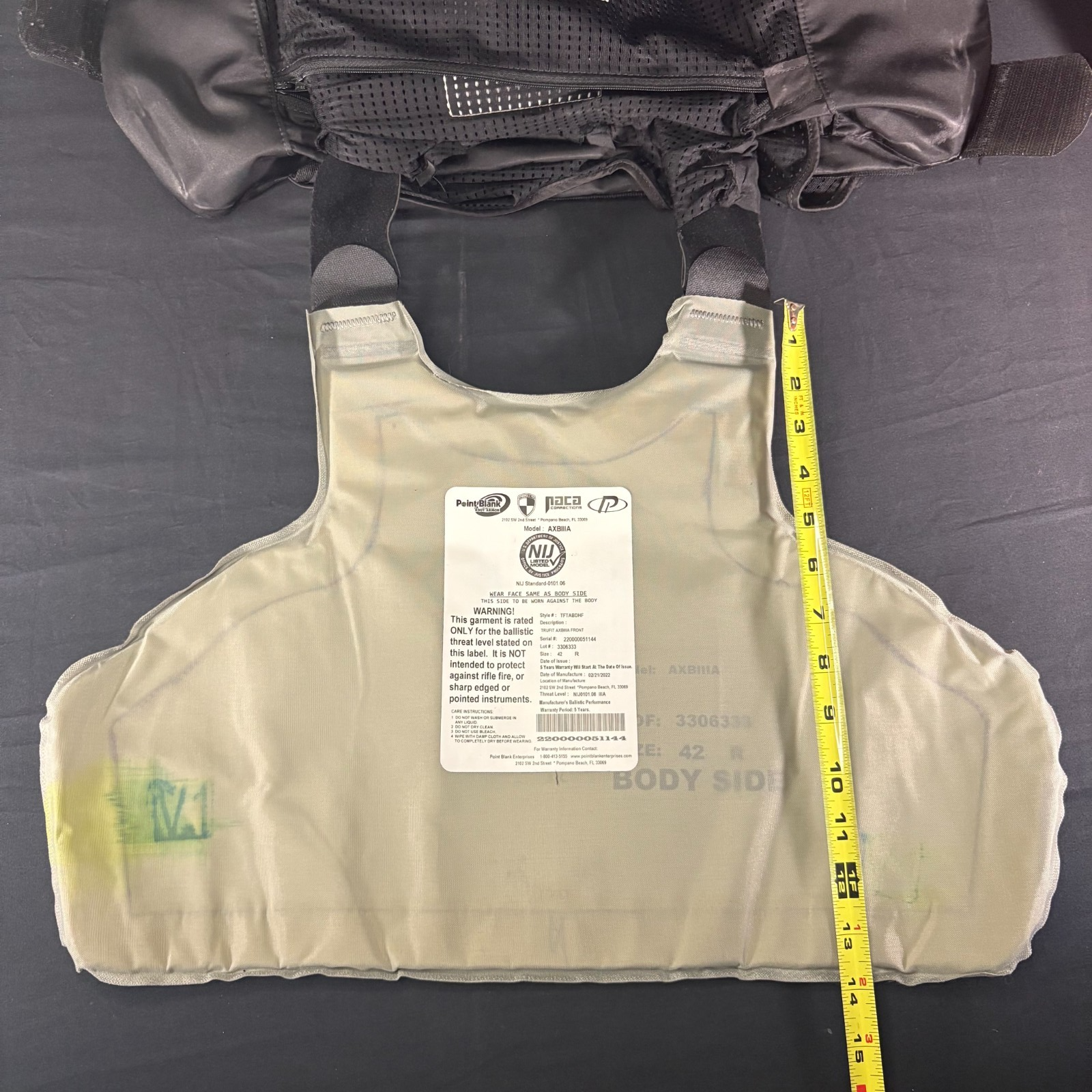 PB Armor 3a (IIIA) Vest AXIIIA Hi-Lite Male Carrier Size Medium ~2022~7