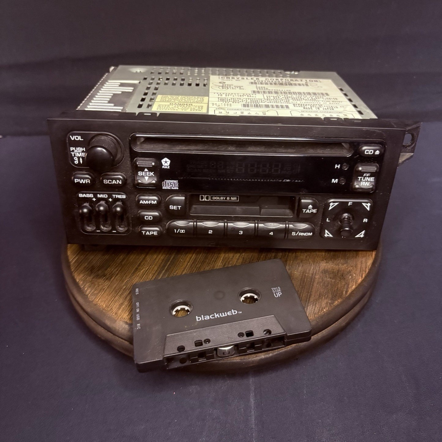 OEM Dodge Jeep Chrysler AM FM Radio CD w/Bluetooth Cassette TESTED P04704383AH0