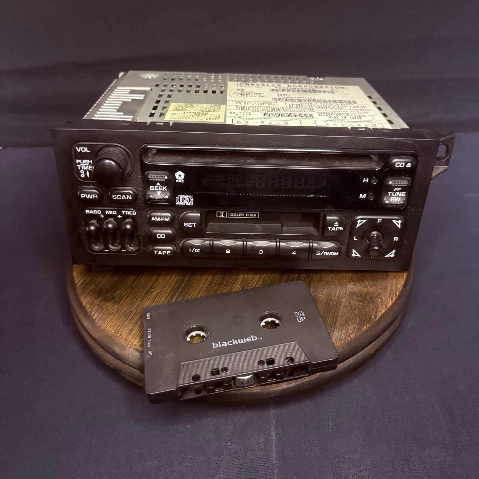 OEM Dodge Jeep Chrysler AM FM Radio CD w/Bluetooth Cassette TESTED P04704383AH0