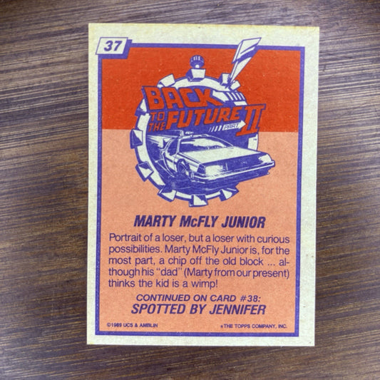 1989 Topps Back to the Future Part II "Marty McFly Junior" #37 Trading Card1