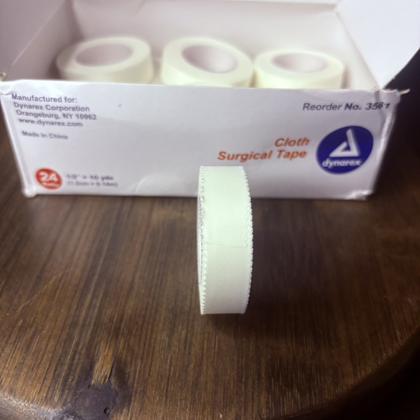 (13 Rolls) Cloth Surgical Tape Rolls 1/2"x 10 yards White Hypoallergenic Dynarex3