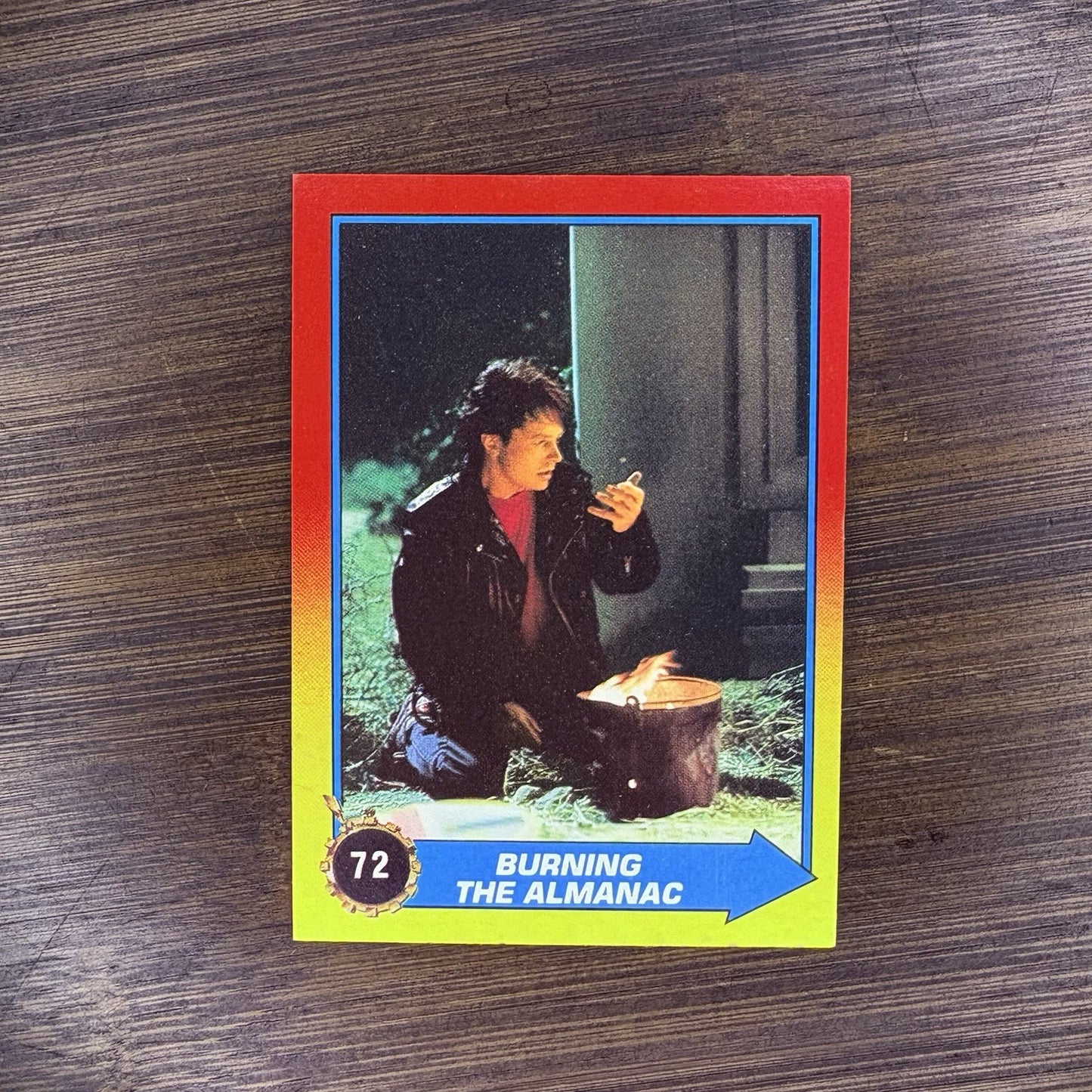 1989 Back To The Future #72 Topps Trading Card "Burning The Almanac"0