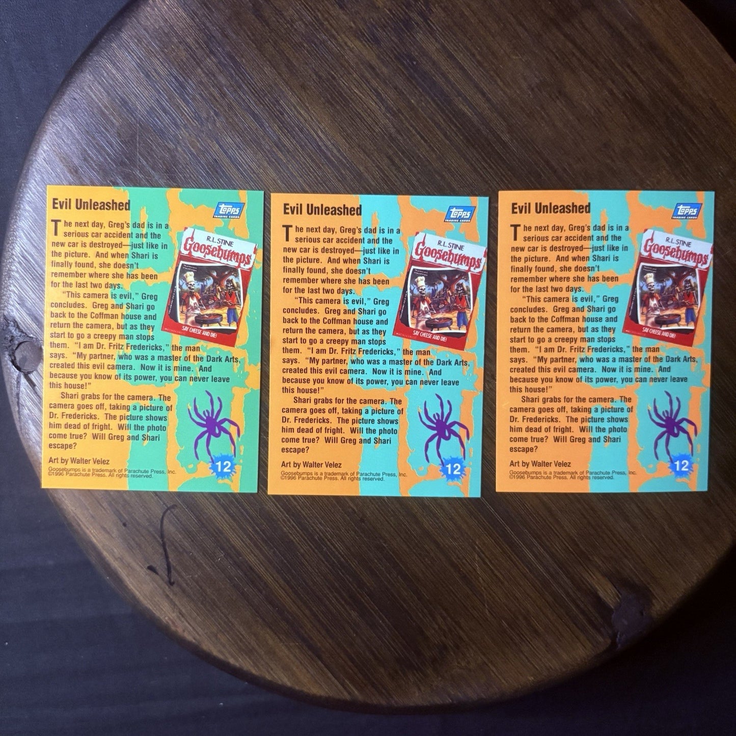 1996 Goosebumps Evil Unleashed #12 Lot Of (3) High Grade Trading Cards See Photo1