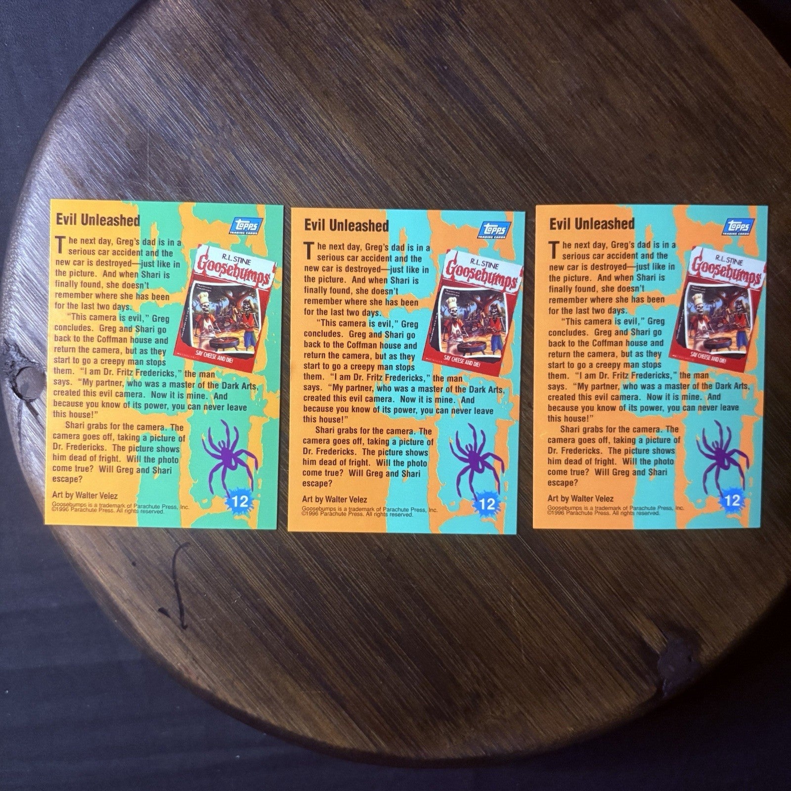 1996 Goosebumps Evil Unleashed #12 Lot Of (3) High Grade Trading Cards See Photo1