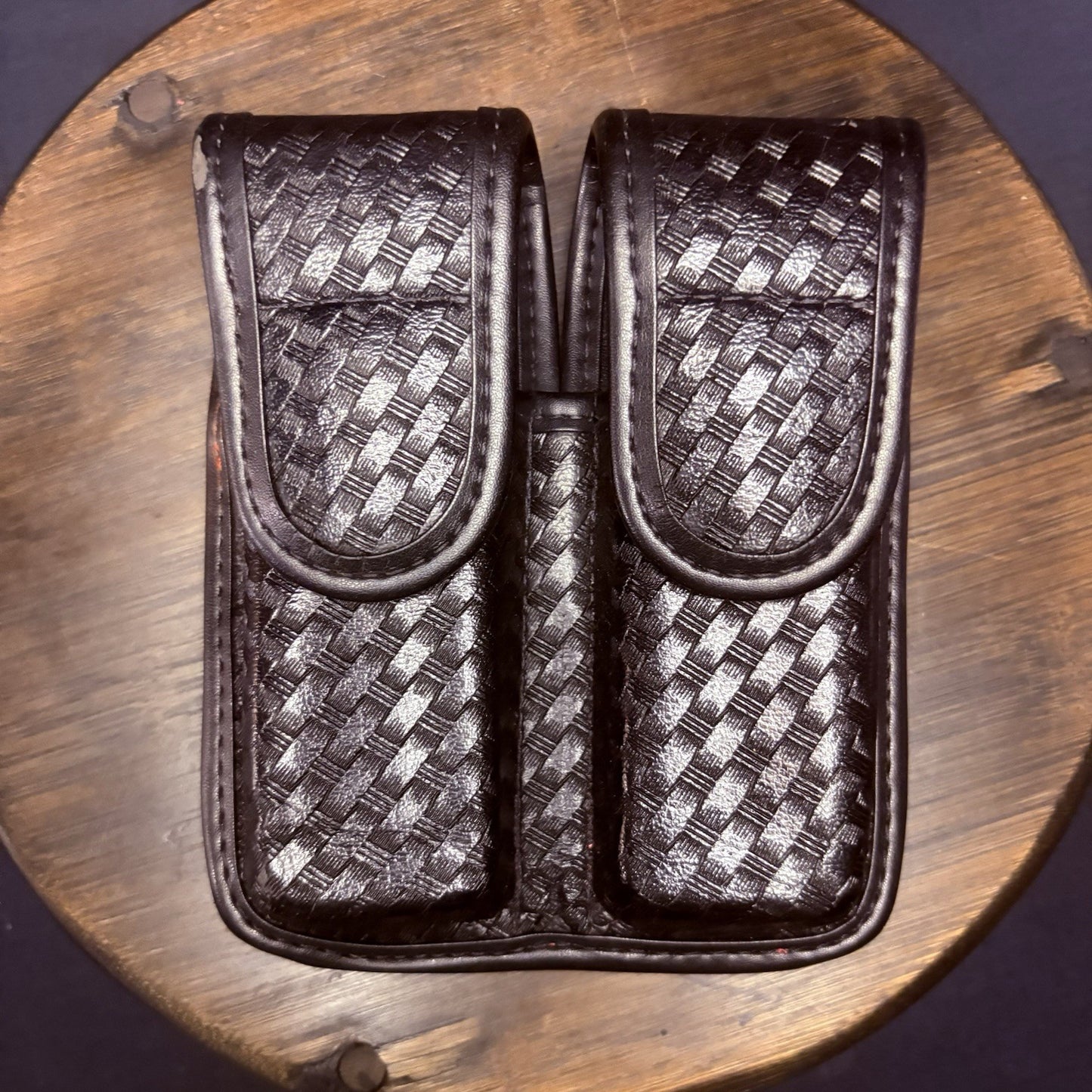 Bianchi 7902 Double Magazine Pouch Size 2 Glock 17 Snap Basket Weave Sig Sauer0