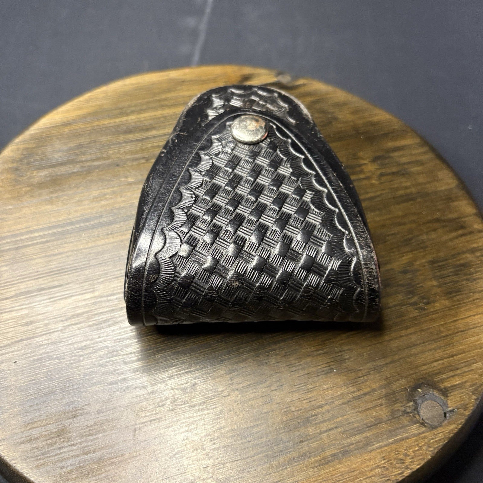 JS Leather Basket Weave Handcuff Case Law Enforcement3