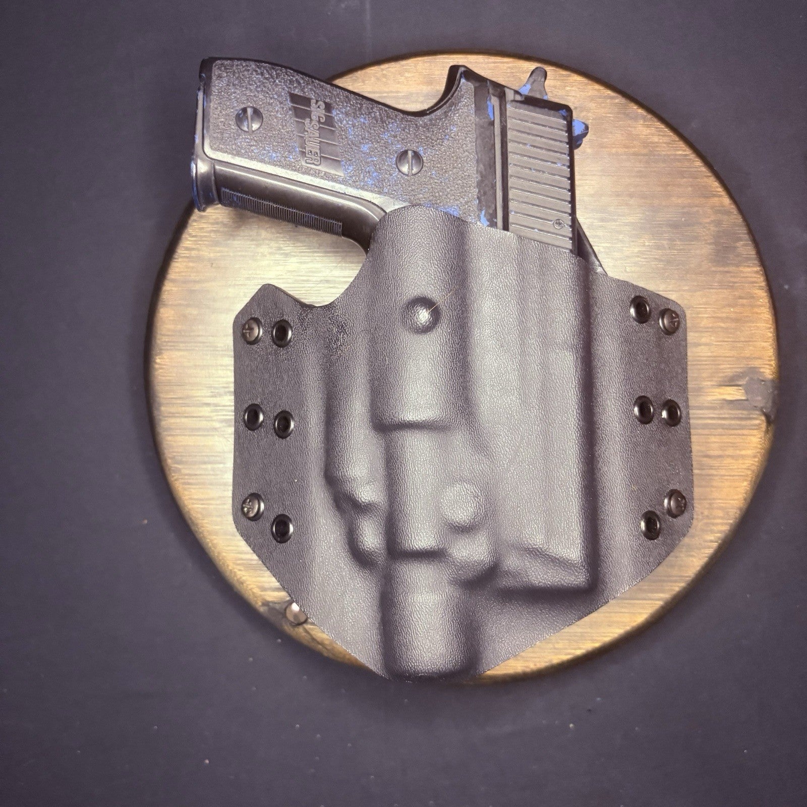 Sig Sauer P228 + Light Holster Kydex Black Double Belt Loop0