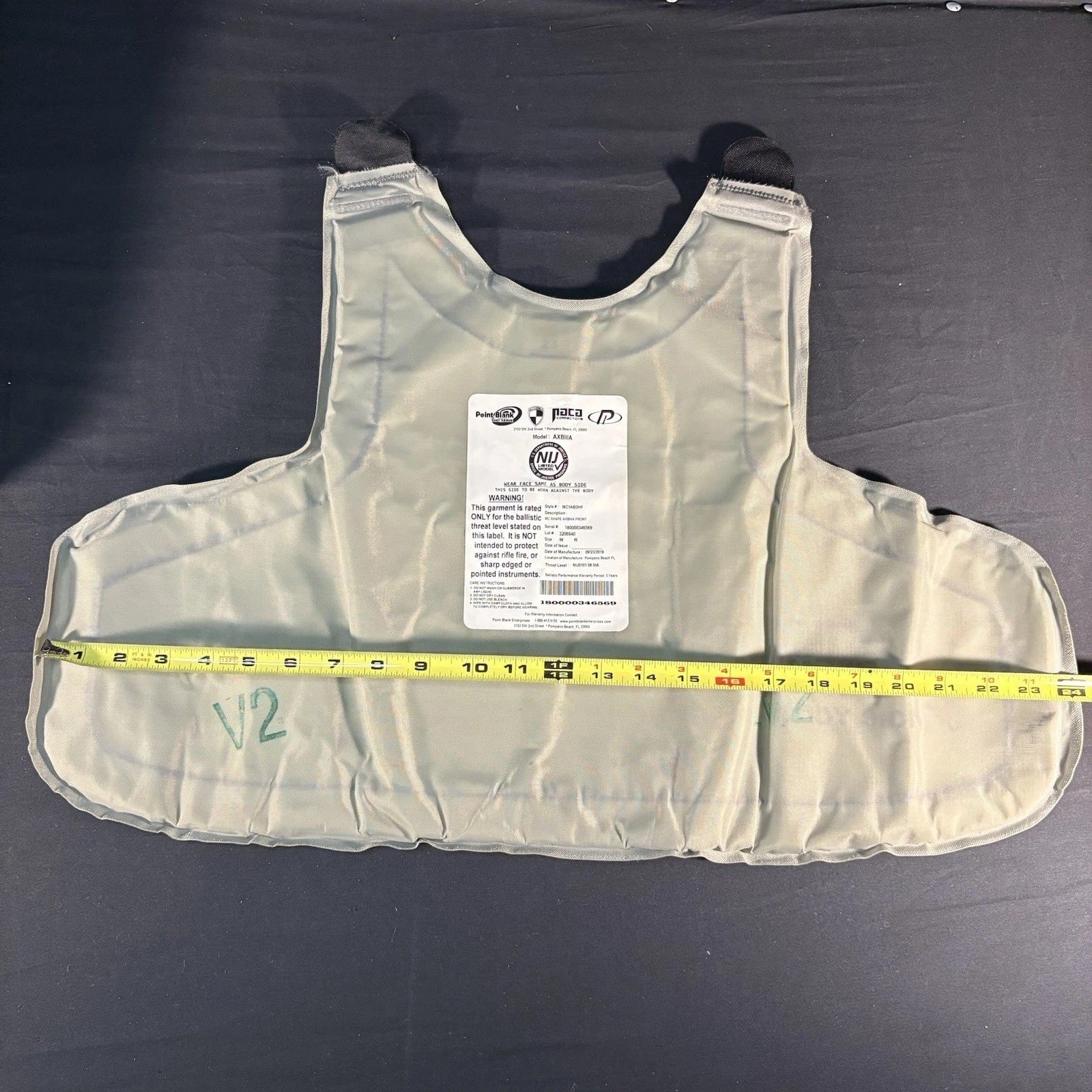 PB AXIIIA Level 3A(IIIA) Armor Size X-Large w/Safariland V1 Overt Carrier Vest18