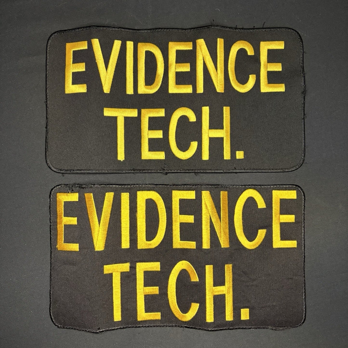 Police Embroidery Patch EVIDENCE TECH 10"x 6" Lot Of 2 Patches0
