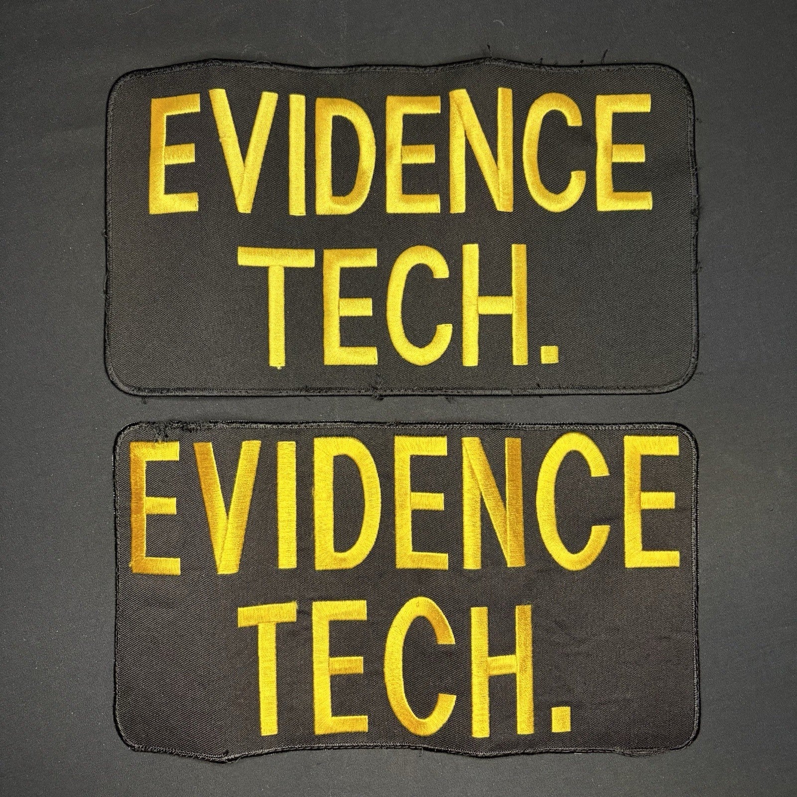 Police Embroidery Patch EVIDENCE TECH 10"x 6" Lot Of 2 Patches0
