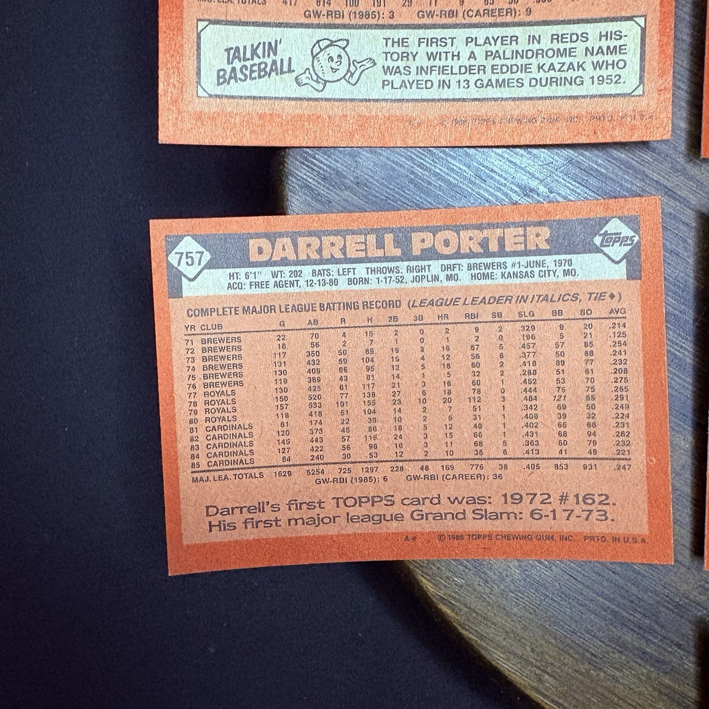 1986 Topps High Grade Baseball Cards (7 Card Lot)10