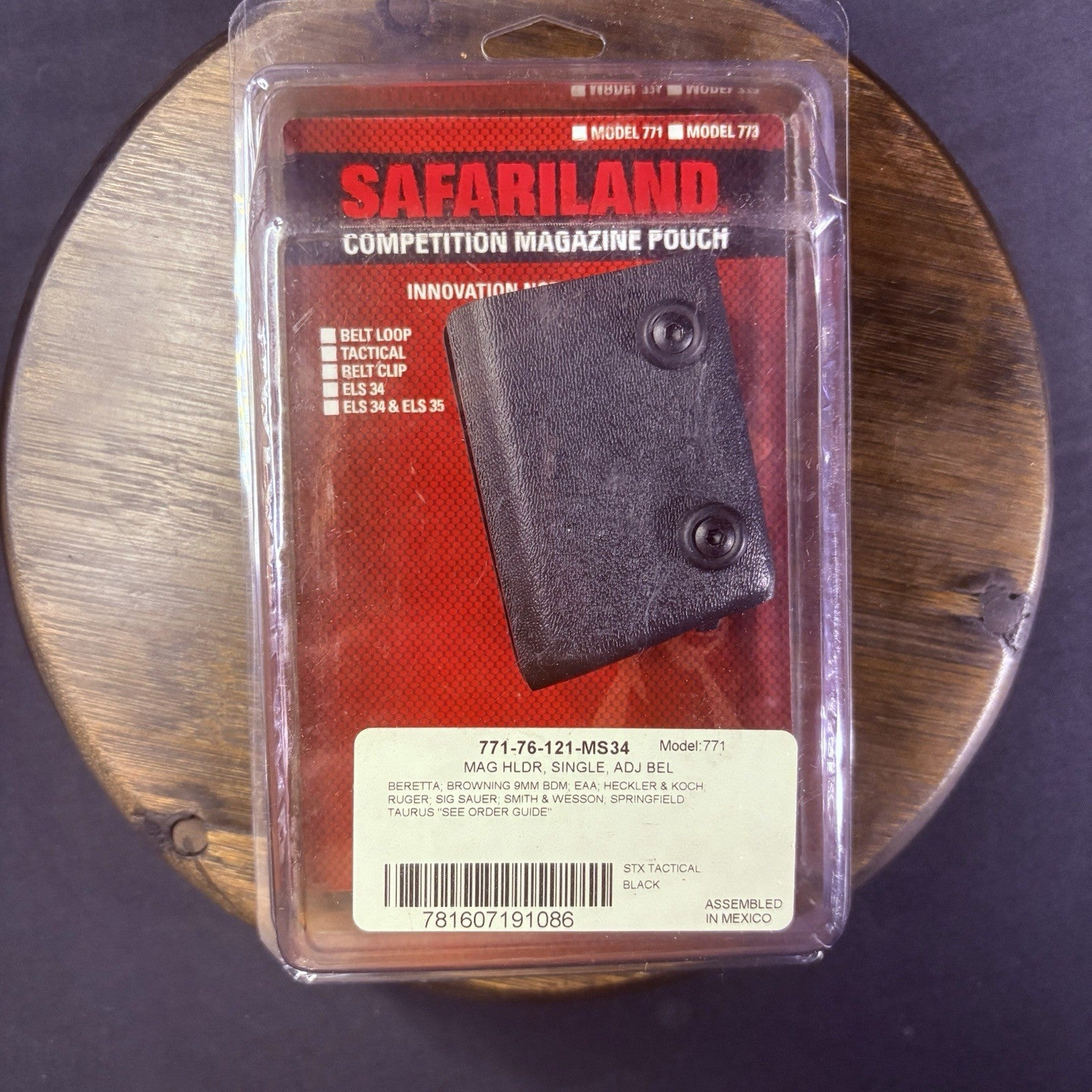 Safariland 771 Competition Magazine Pouch 9mm Open Top STX Tactical ELS Clip0