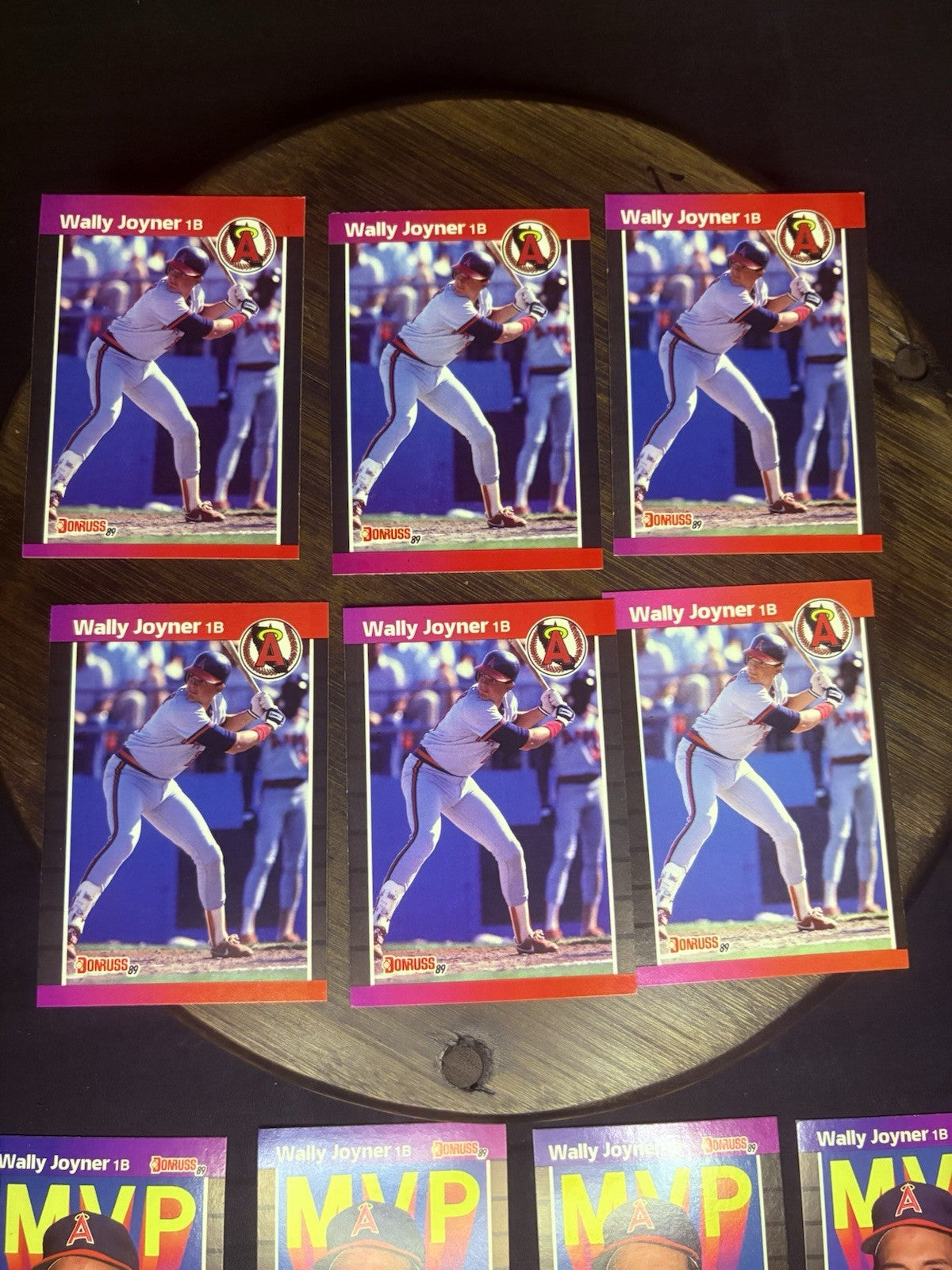 (LOT of 10) Wally Joyner 1989 DONRUSS MVP Baseball cards (#BC21, #52) NM4