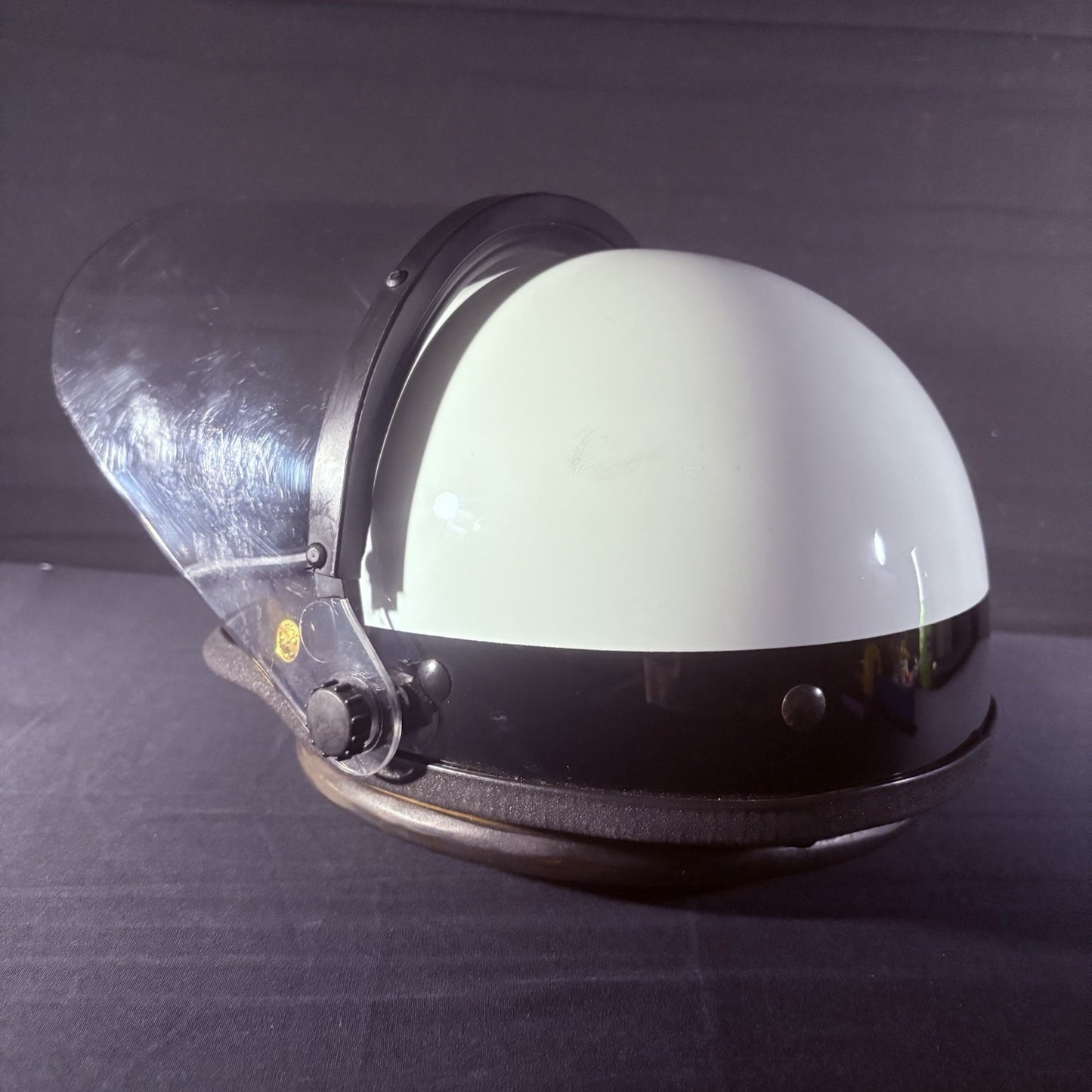 VTG Police Riot Motorcycle Helmet Black & White Size 6 7/8 with Z87 Face Shield15