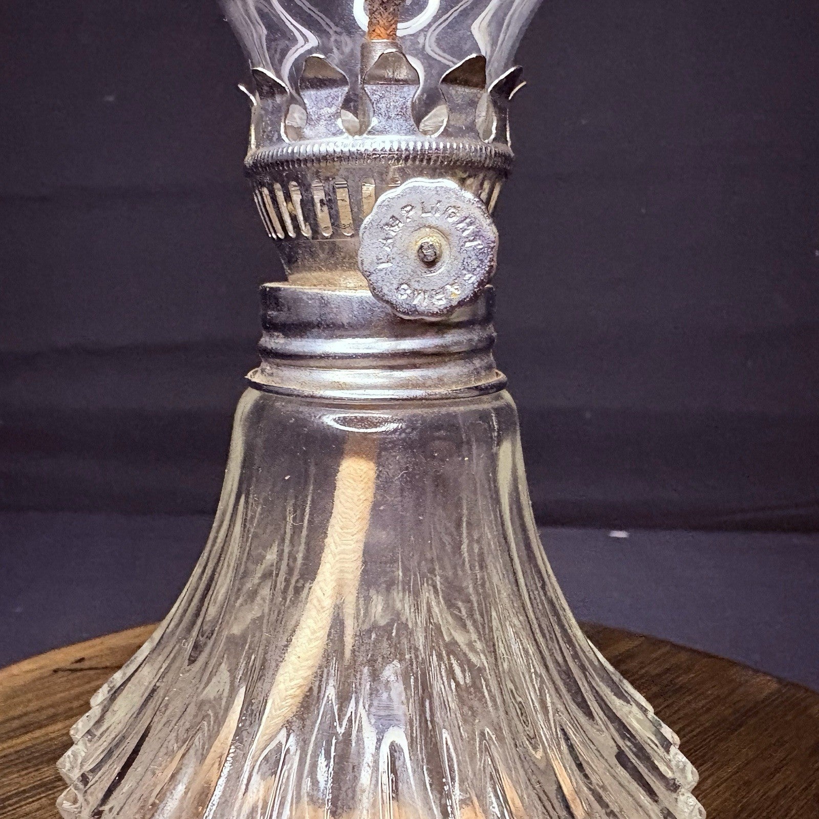 VTG Miniature Hurricane Oil Lamp Lamplight Farms Petite Diamond Cut Crystal Base13