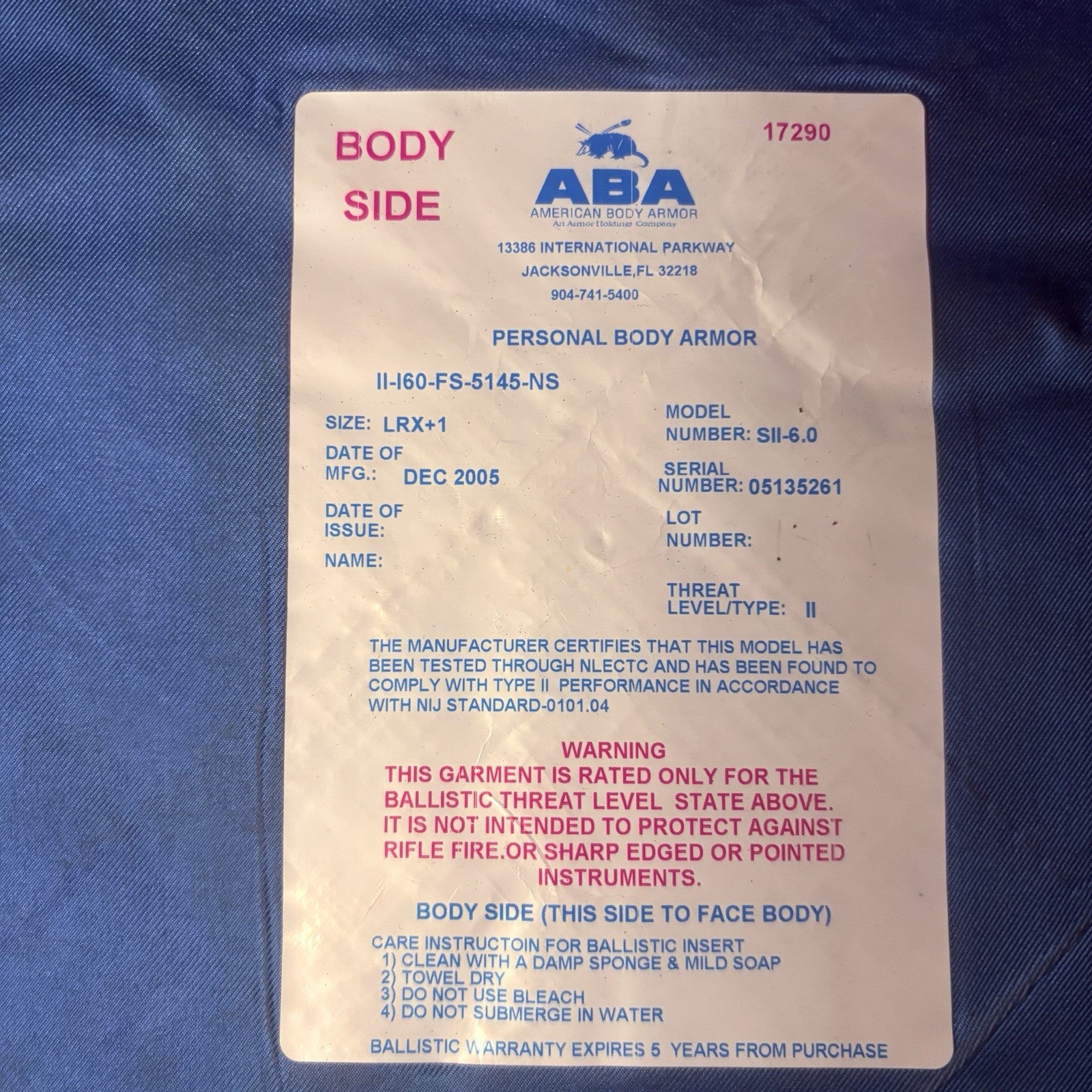 American Body Armor Bullet Proof Vest Level II (2) Size Large w/6x8 Trauma Plate15