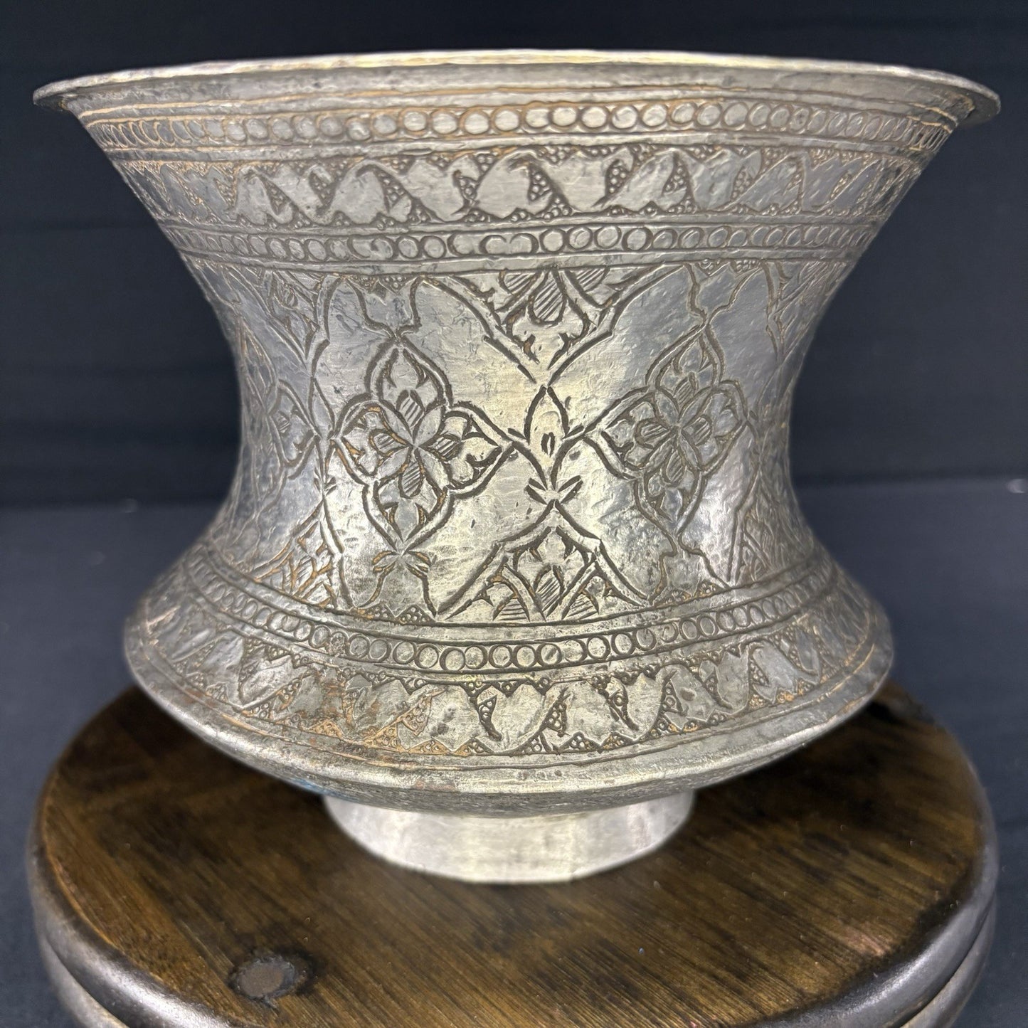 Qajar Era Copper Vessel Hand Hammered Islamic Calligraphy Tinned Late 1800s7