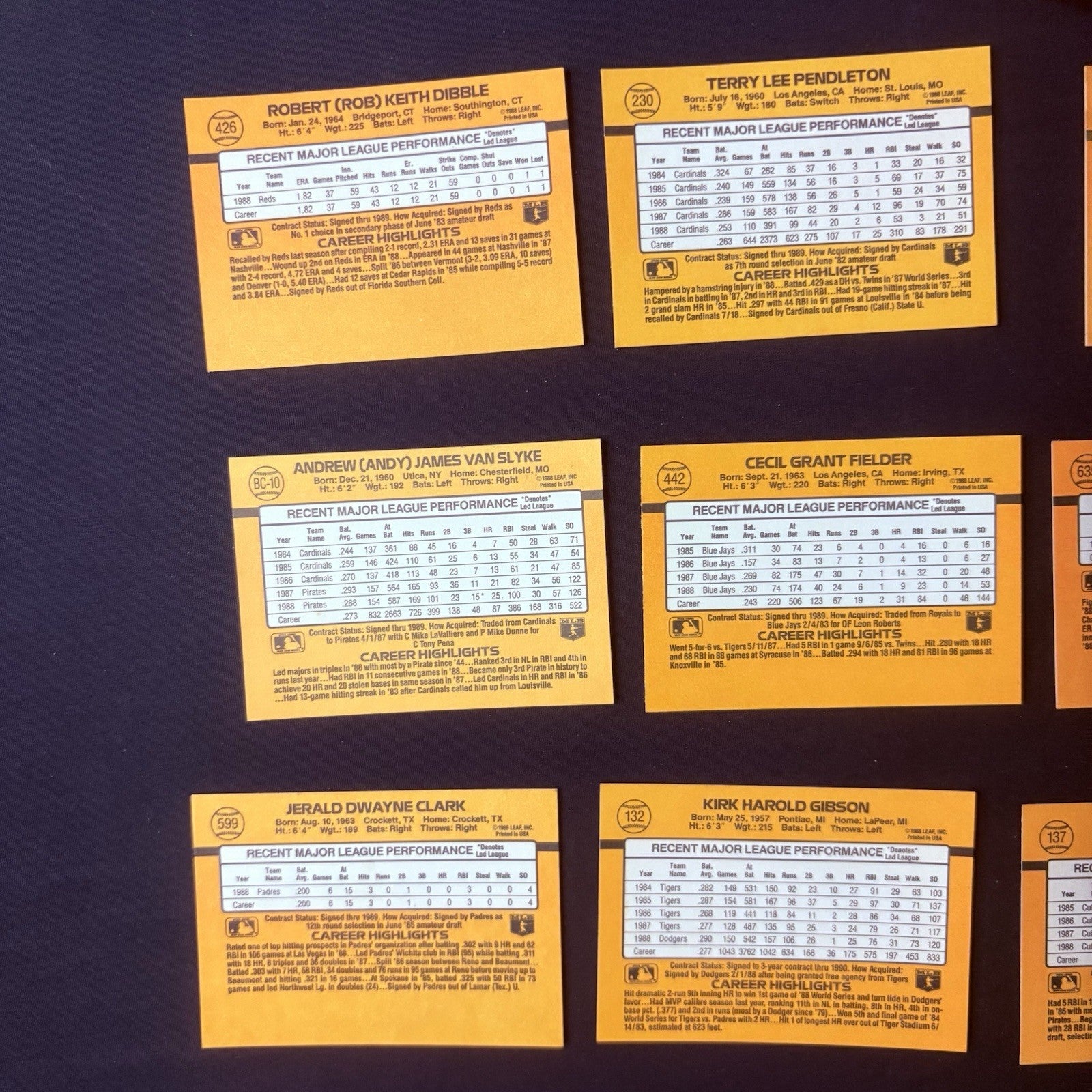 1988 Donruss High Grade Baseball Lot Of (21) Cards All NM See Photos7