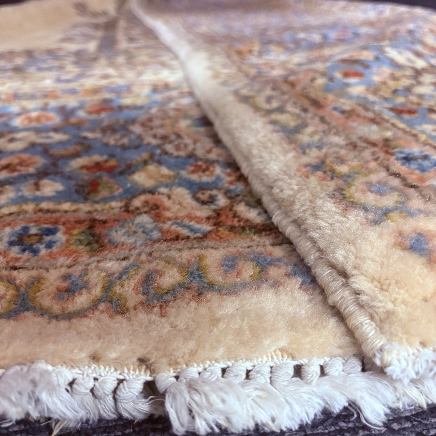 Antique Hand Knotted Rug 8'x10' Pastel Colors 289 KPSI Open Field Medallion23