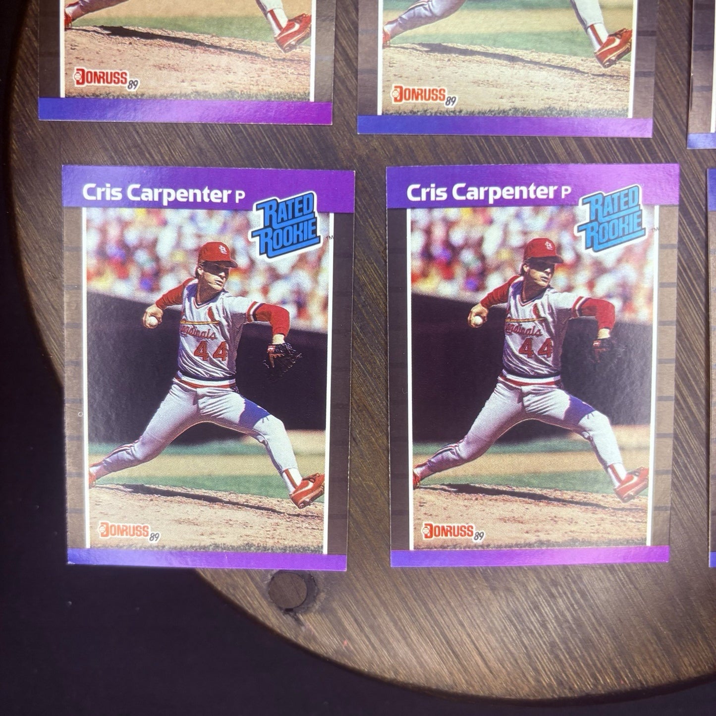 Lot of (6) 1989 Donruss #39 CHRIS CARPENTER (RATED ROOKIE) St. Louis Cardinals2
