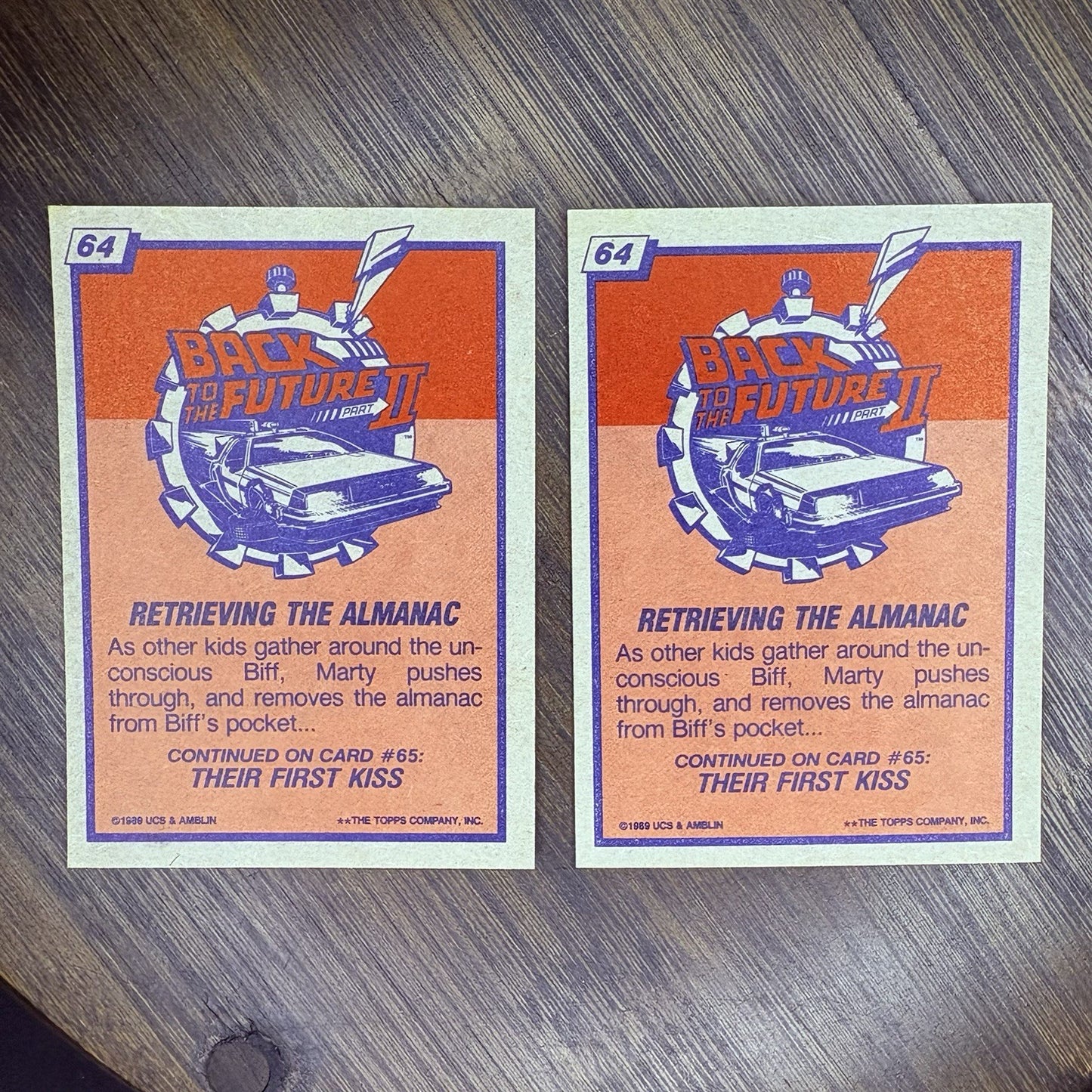 (Lot Of 2) 1989 Topps Back to the Future II #64 "Retrieving The Almanac" Card1