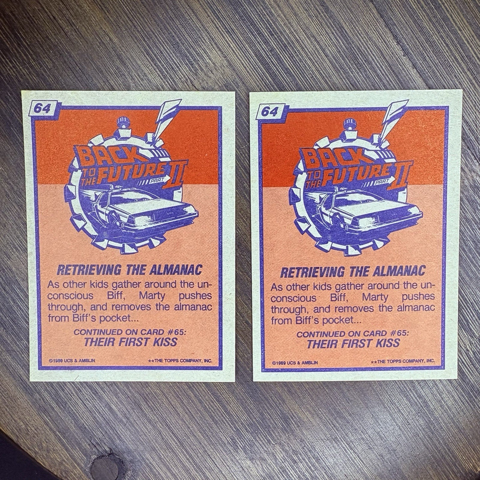 (Lot Of 2) 1989 Topps Back to the Future II #64 "Retrieving The Almanac" Card1