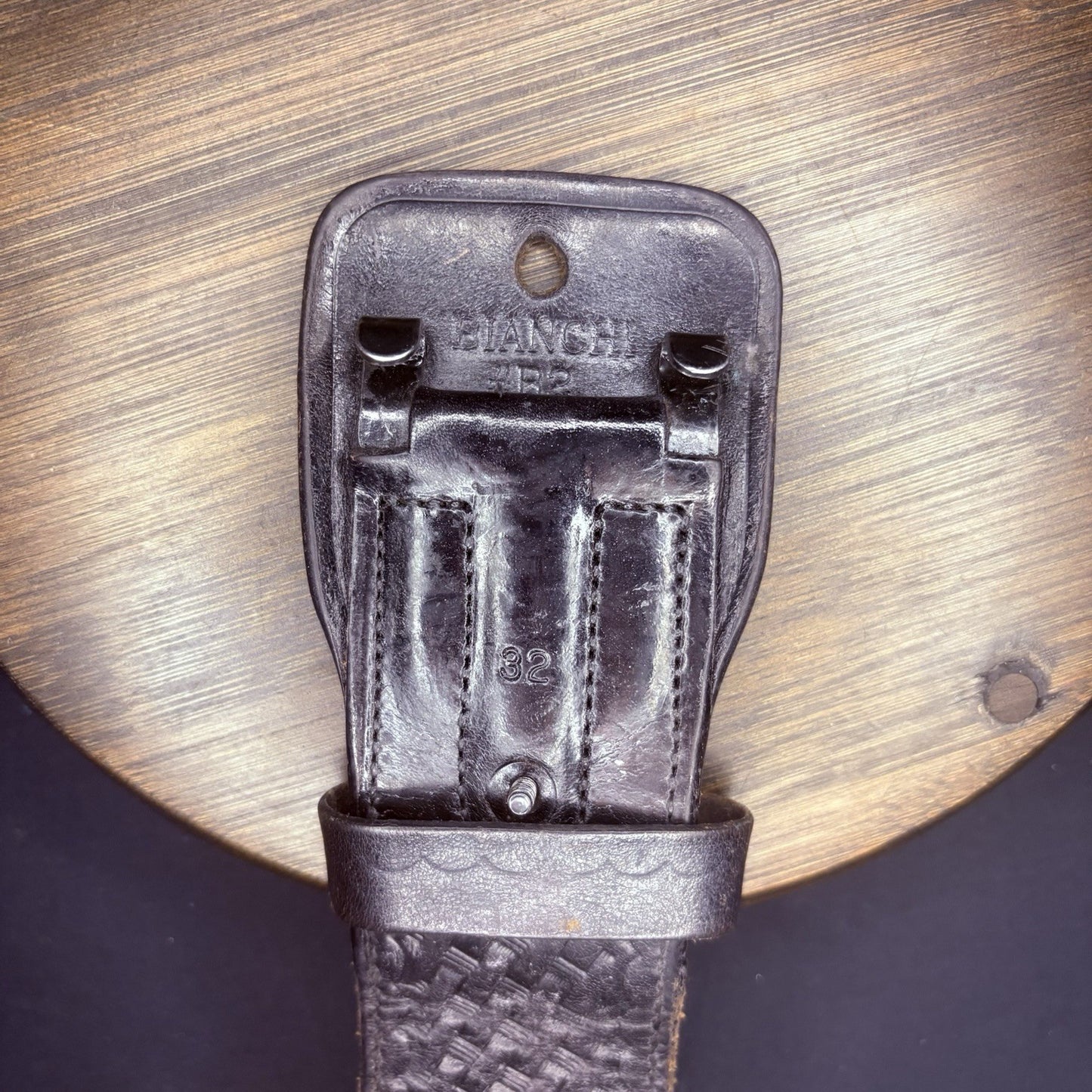 Bianchi Duty Belt (Size 32") Waist Black Basket Weave Leather5