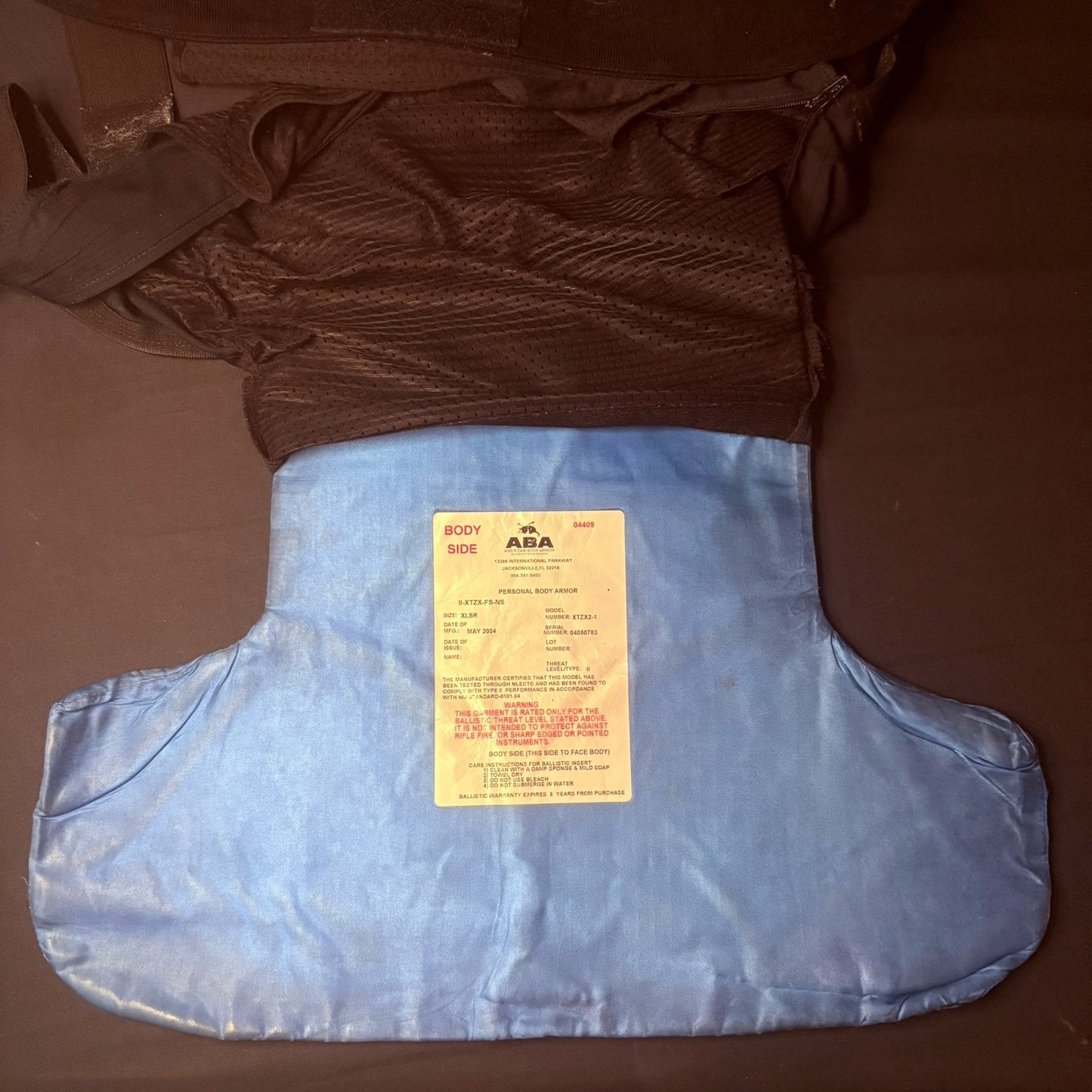 American Body Armor Bullet Proof Vest Level II (2) Size Medium NICE10