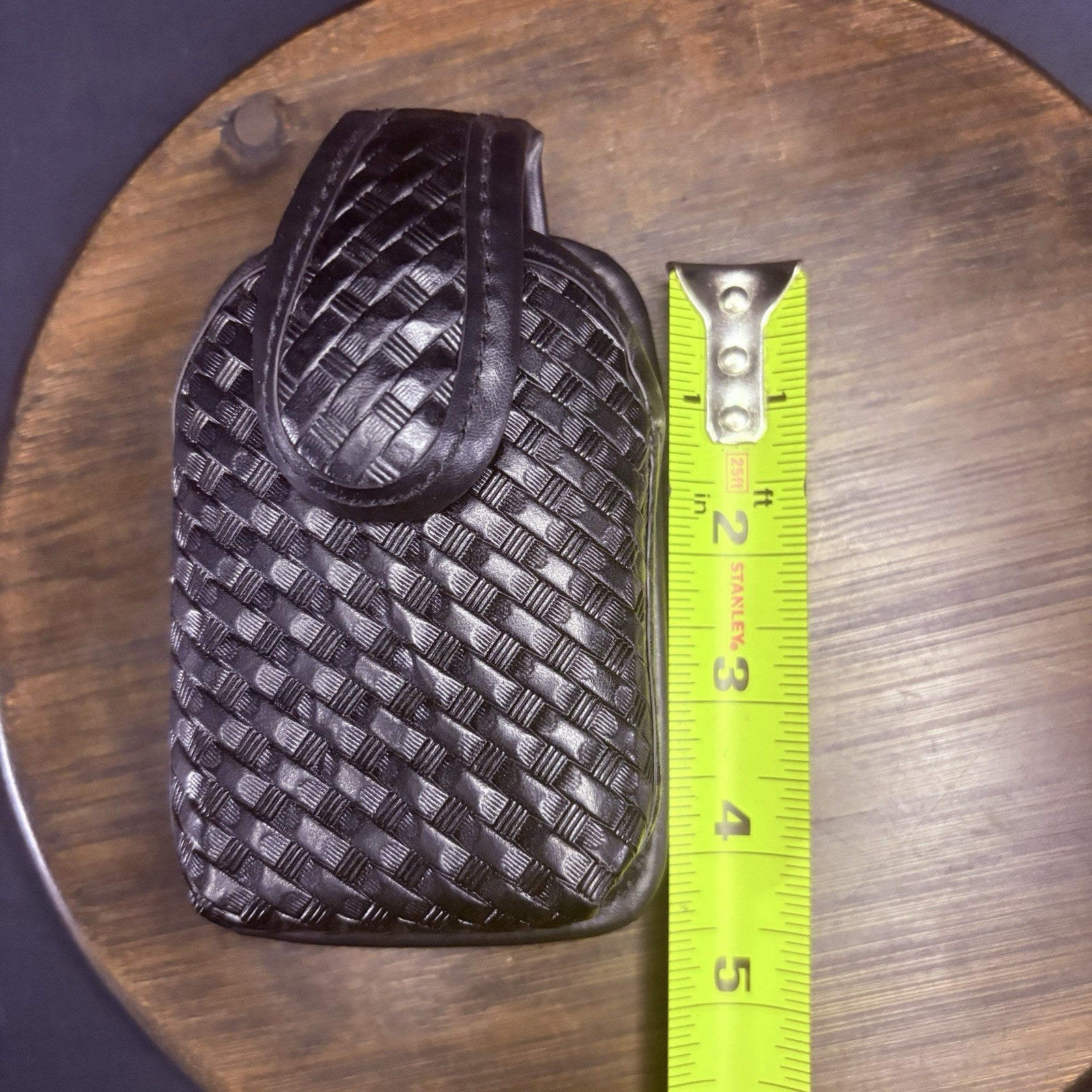 TUFF Leather Utility Pouch Basket Weave w/Belt Clip, For Recorder, Phone, Camera8