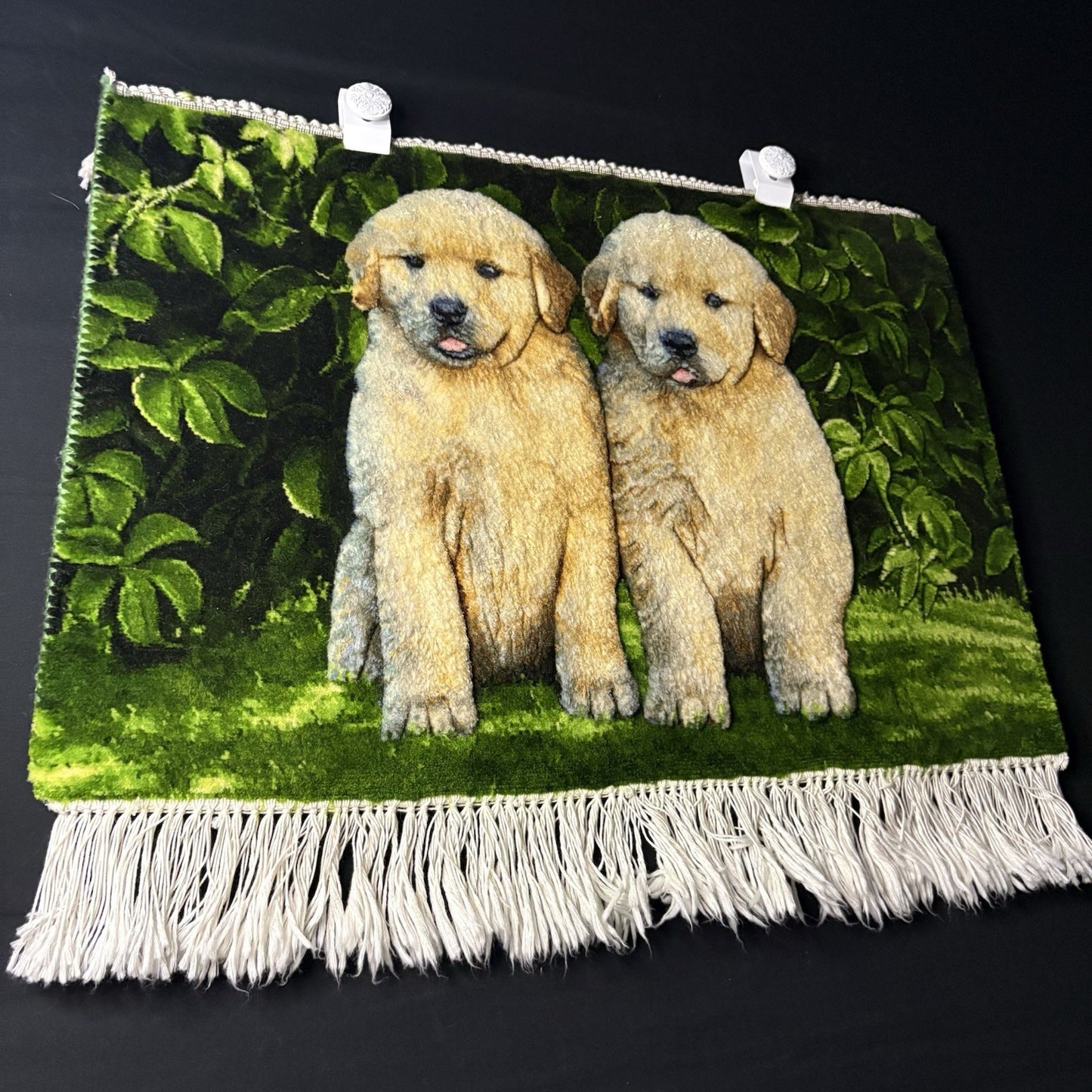 Pictorial Rug 3D Puppy Hand Knotted 24”x17” 224KPSI w/Free Rug Hangers11