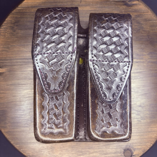 Gorgeous Tex Shoemaker GLOCK 21 Magazine Pouch Basketweave Leather (See Photos!)0