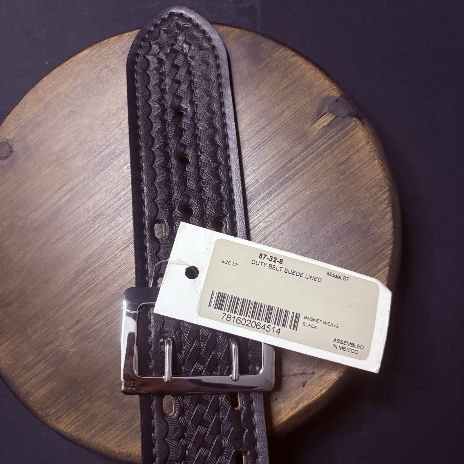 Safariland Model 87 Duty Belt - Size 32 - Sued Lined Basketweave - Black/Chrome3