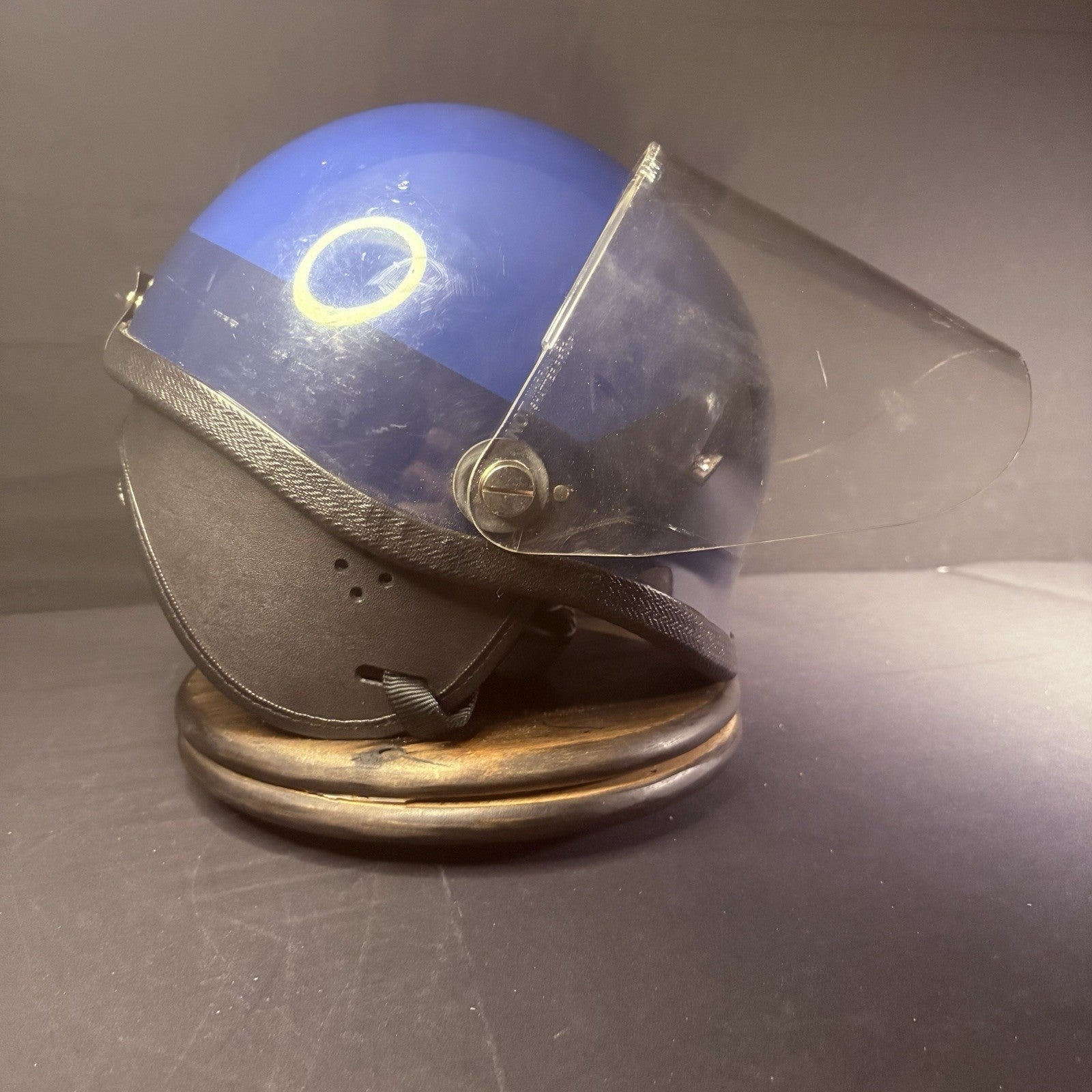 Vintage Police Riot Helmet Blue (Size Medium) w/ Removable Face Shield7
