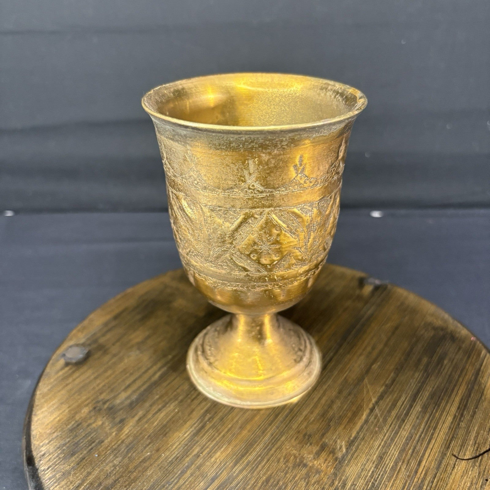 Goblet Qajar Dynasty Antique Copper Hand Etched Goblet (cup) Early 1900s6