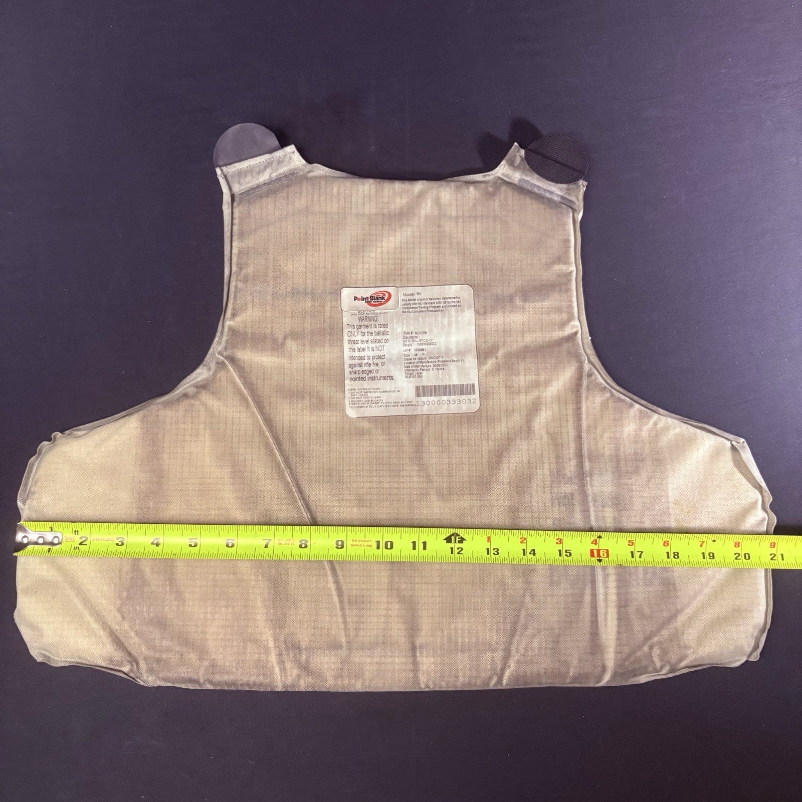 PB 3A Bullet Proof Vest Size Large IIIA Ballistic Concealable Body Armor8