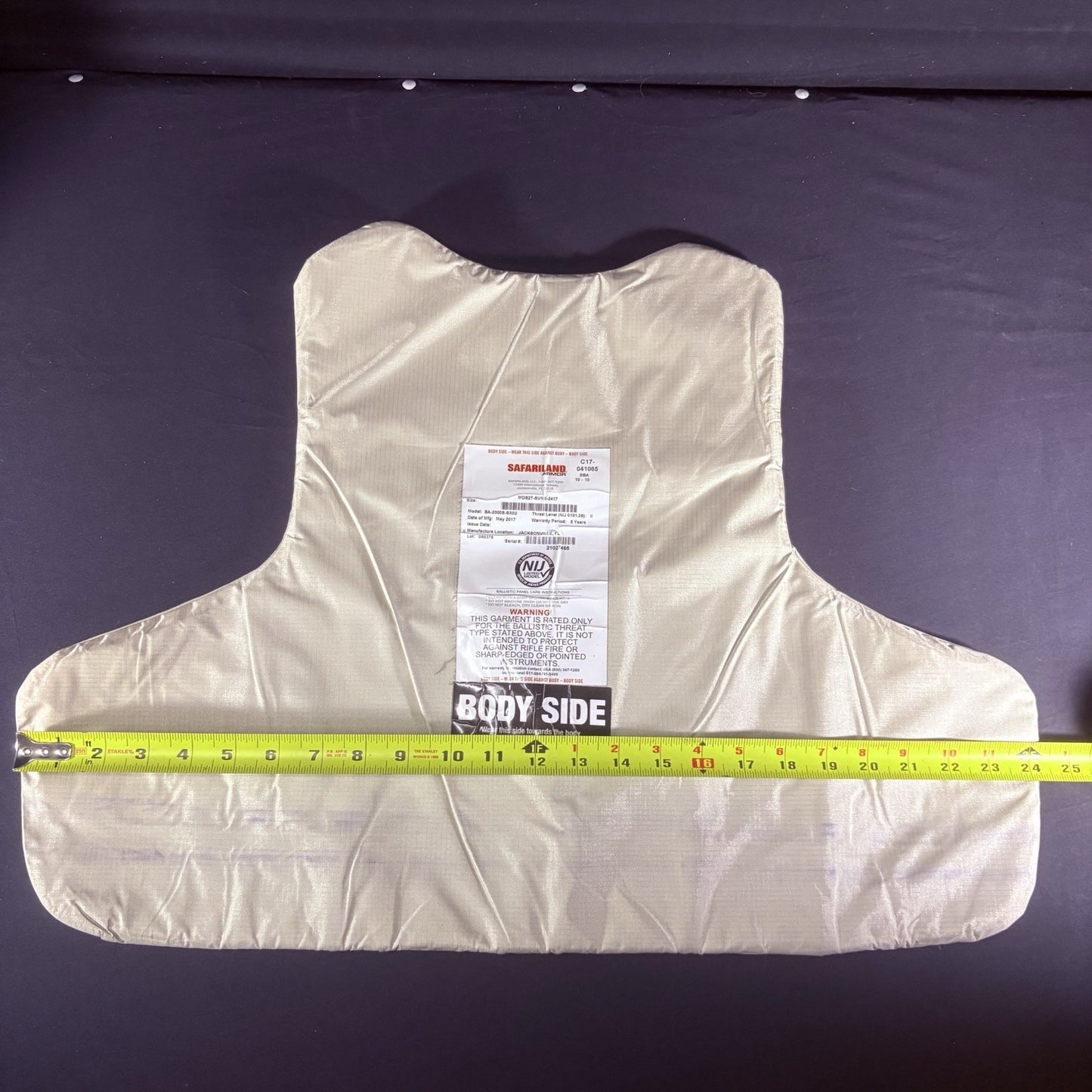 Safariland SX Armor Vest Level 2 II Size XXL Long Thinnest Lightest Bullet Proof12