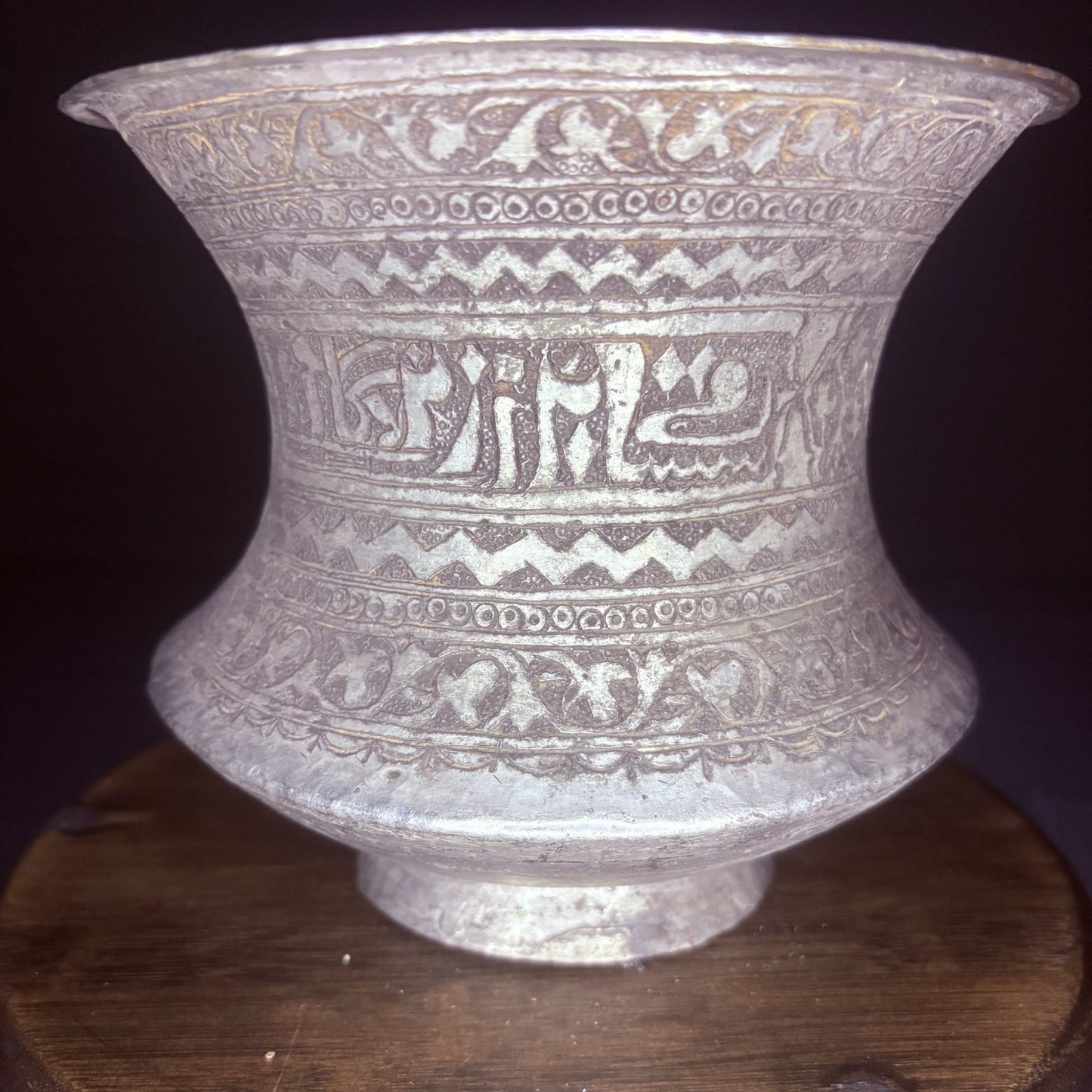 Qajar Era Copper Vessel Hand Hammered Islamic Calligraphy Tinned Late 1800s11