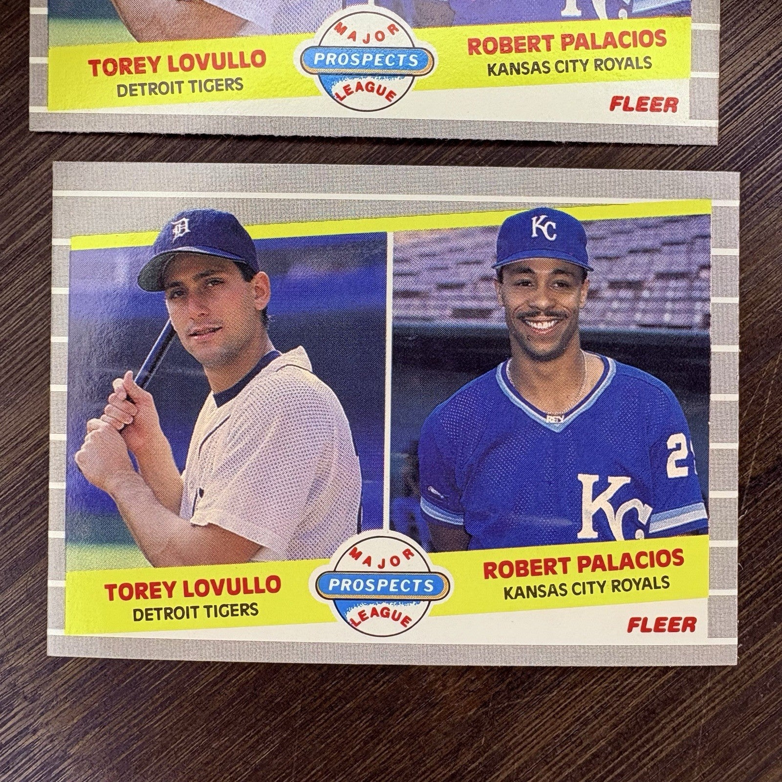 1989 Fleer Prospects Torey Lovullo, Robert Palacios #648 (RC) 2 High Grade Cards8