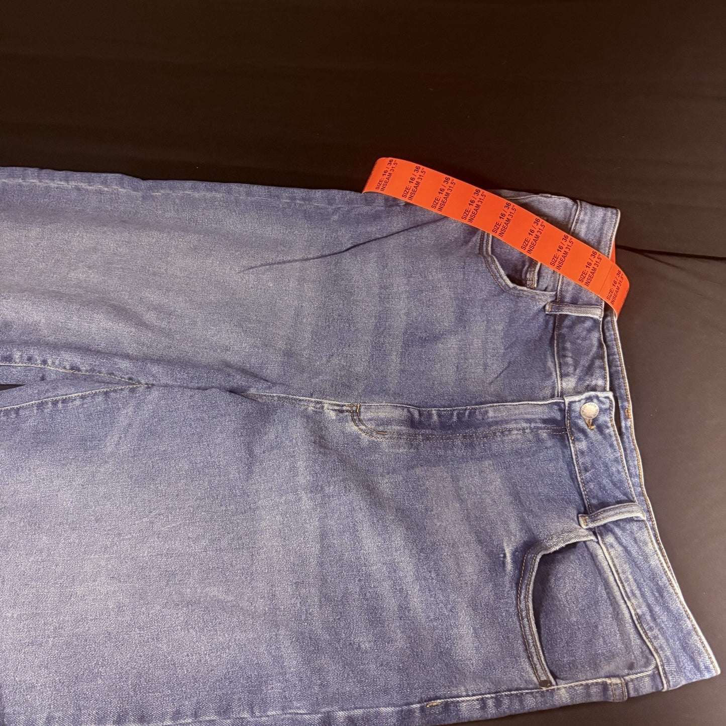 Well Worn Wide Leg High Rise Blue Jeans, SIZE 16/36 31.5" Long NWT7