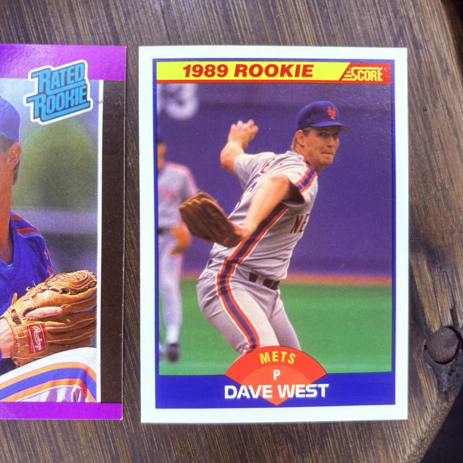(2) 1989 Donruss # 41 DAVE WEST Rated Rookie & (1) #650 Score Trading Card4