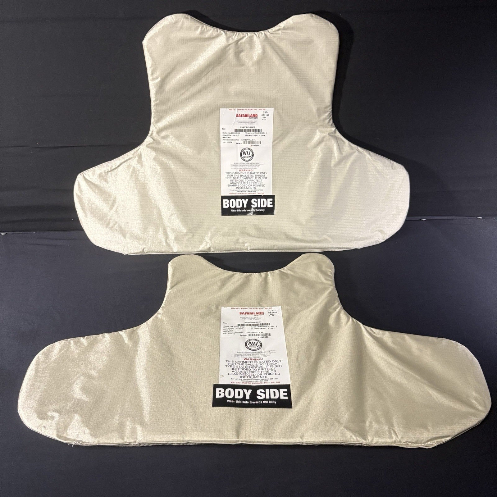 Safariland SX Level 2(II) Armor Size X-Large XL Thinnest Lightest Bullet Proof3